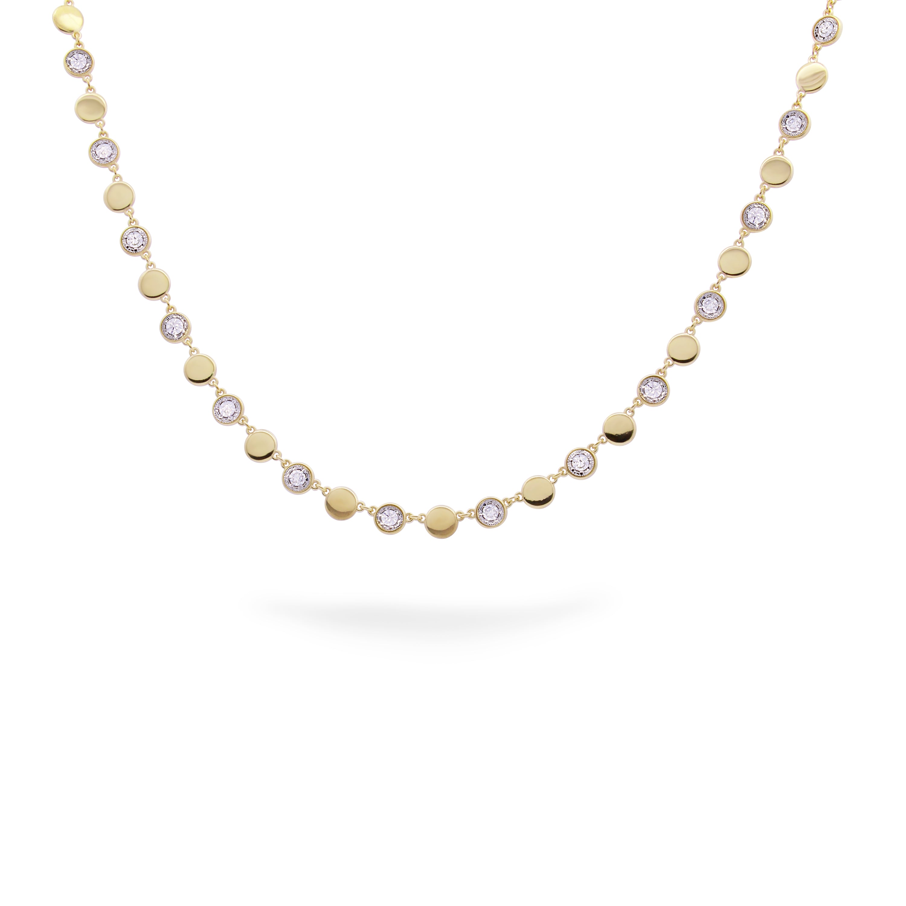 Necklace with pavé and with plain circles - STARDUST TEN