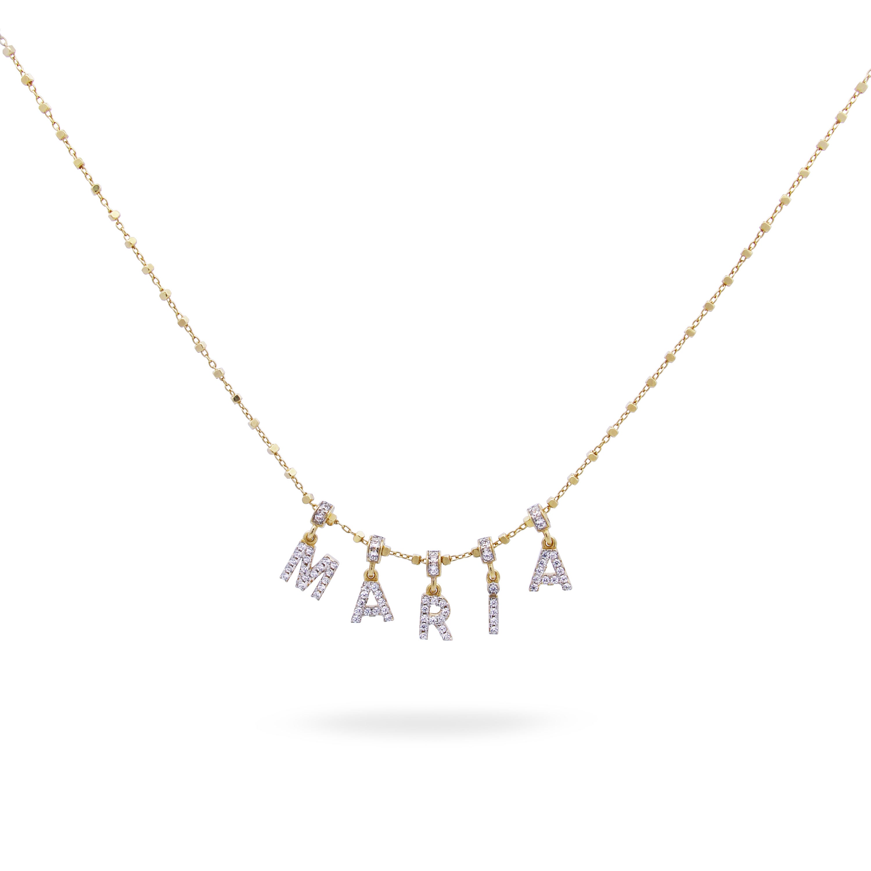 Chokers - Customizable necklace with dangling letters and zircons - 3 | Rue des Mille