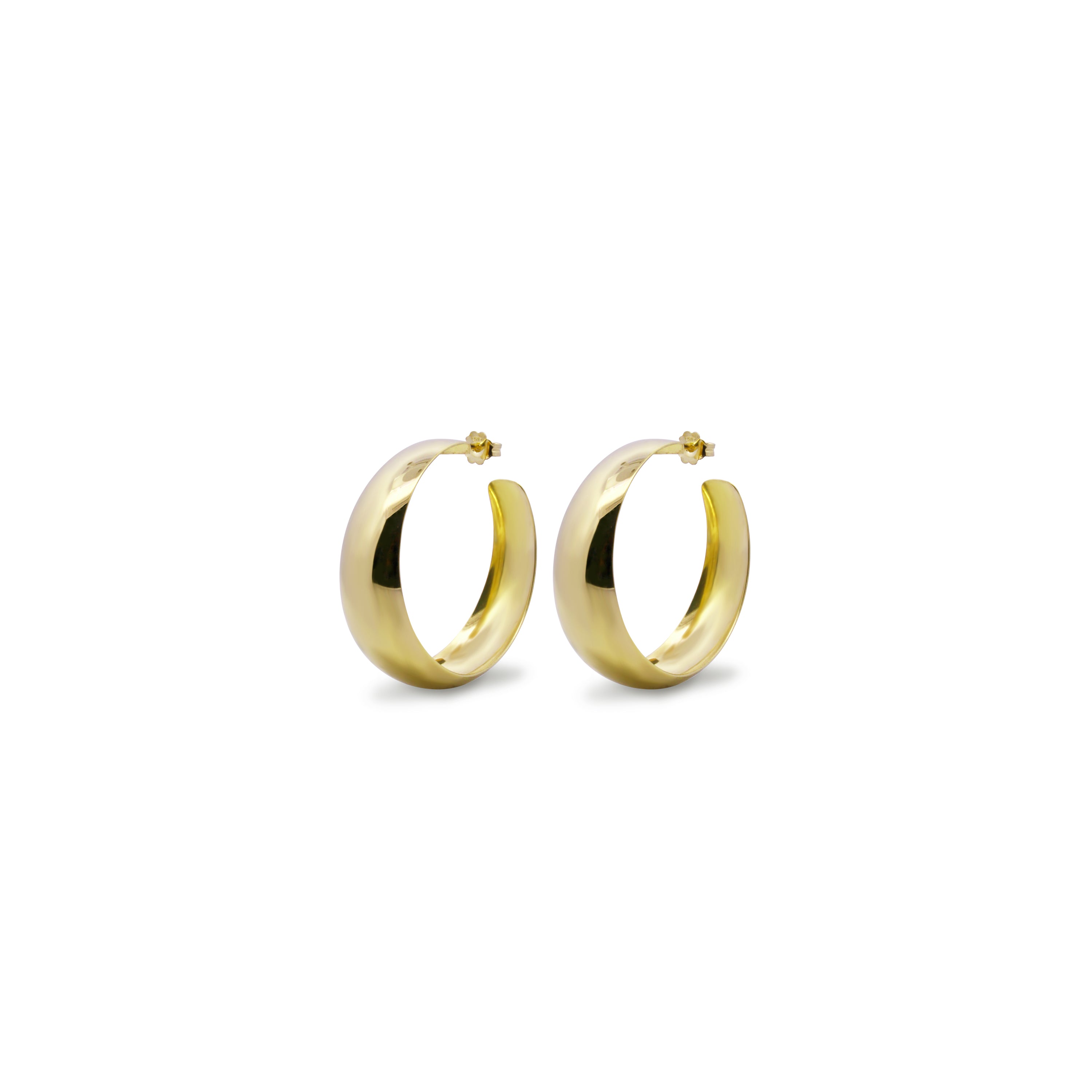 Rounded hoop earrings 80s Style small