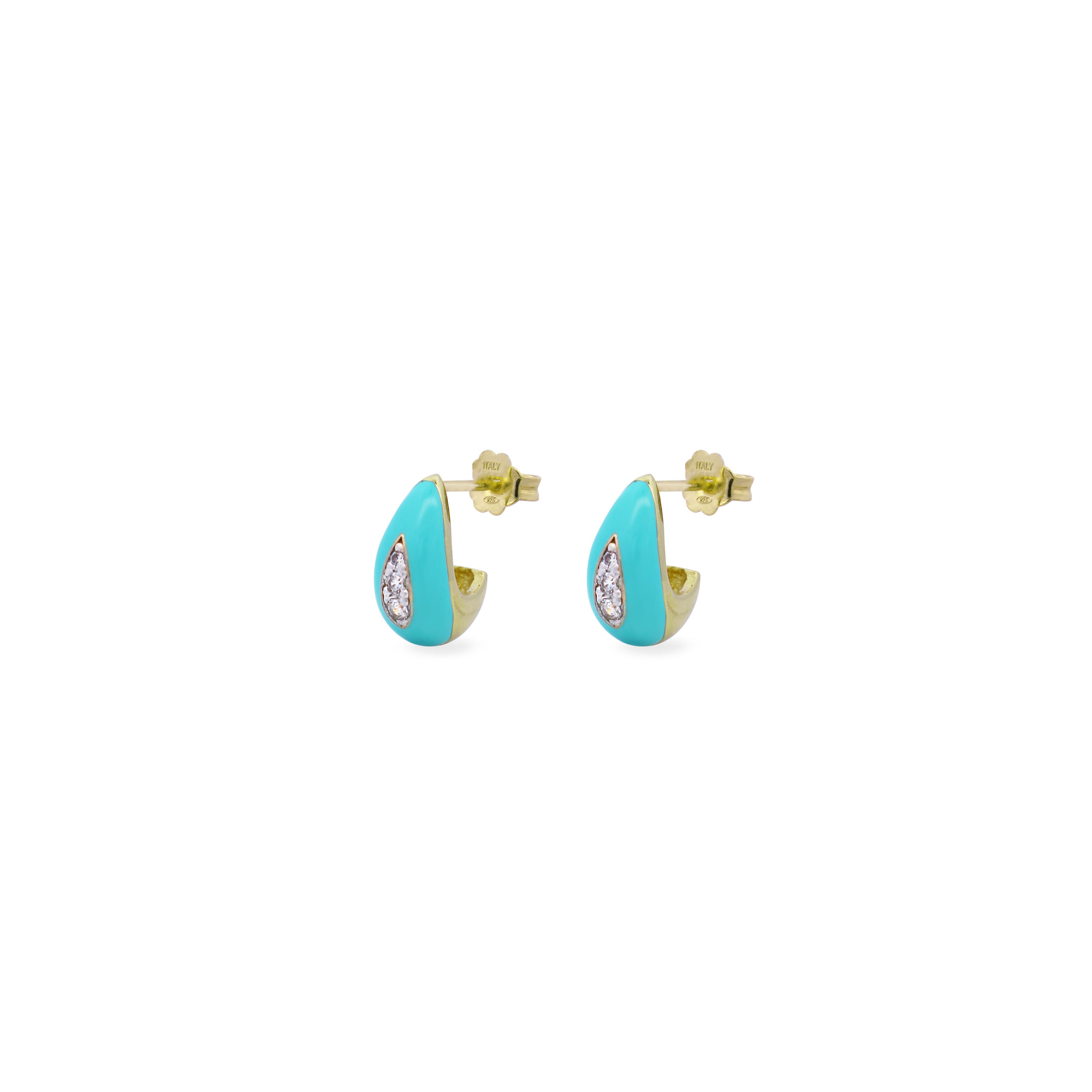 Pendientes - Par de pendientes con gota esmaltadas - ColorFUN - 1 | Rue des Mille