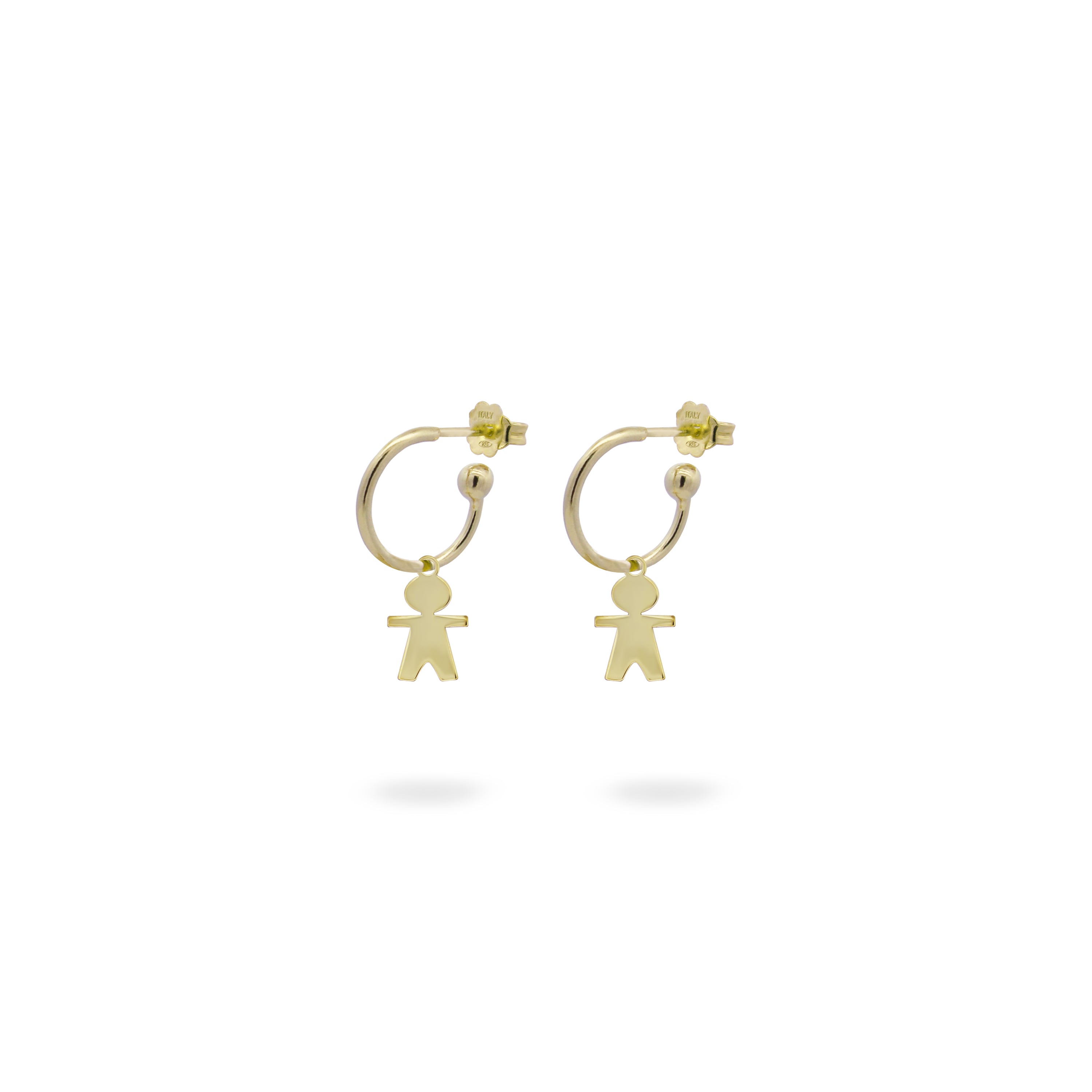 Earrings - Hoop Earrings Micro Pendant - Little Boy - 1 | Rue des Mille