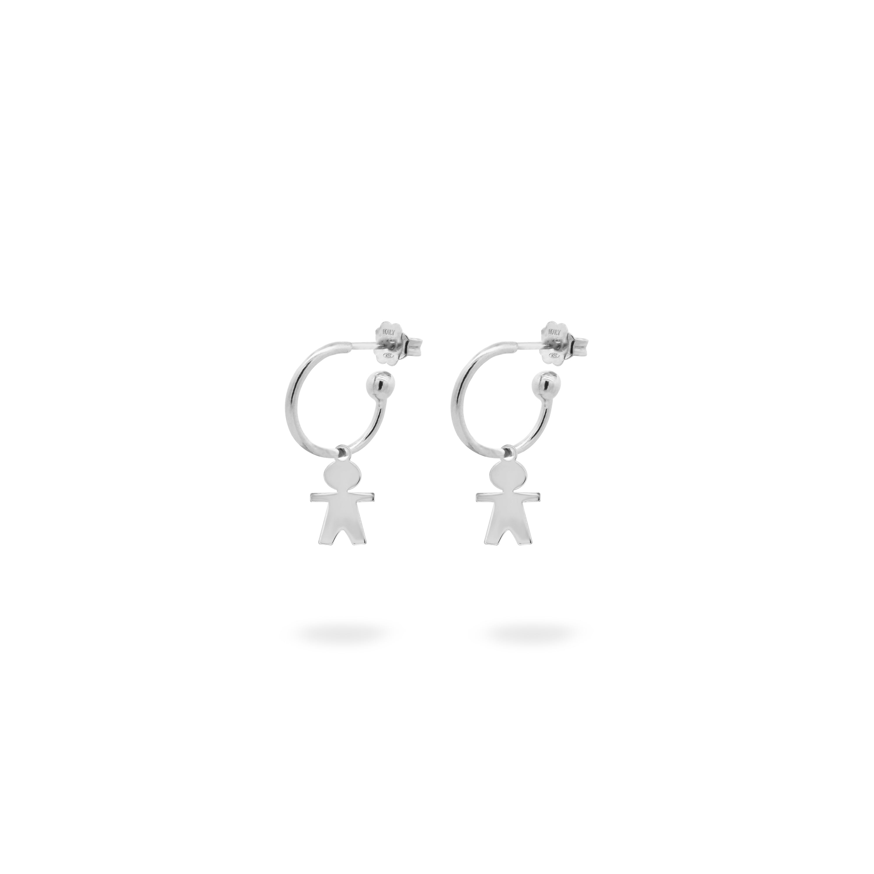 Earrings - Hoop Earrings Micro Pendant - Little Boy - 3 | Rue des Mille