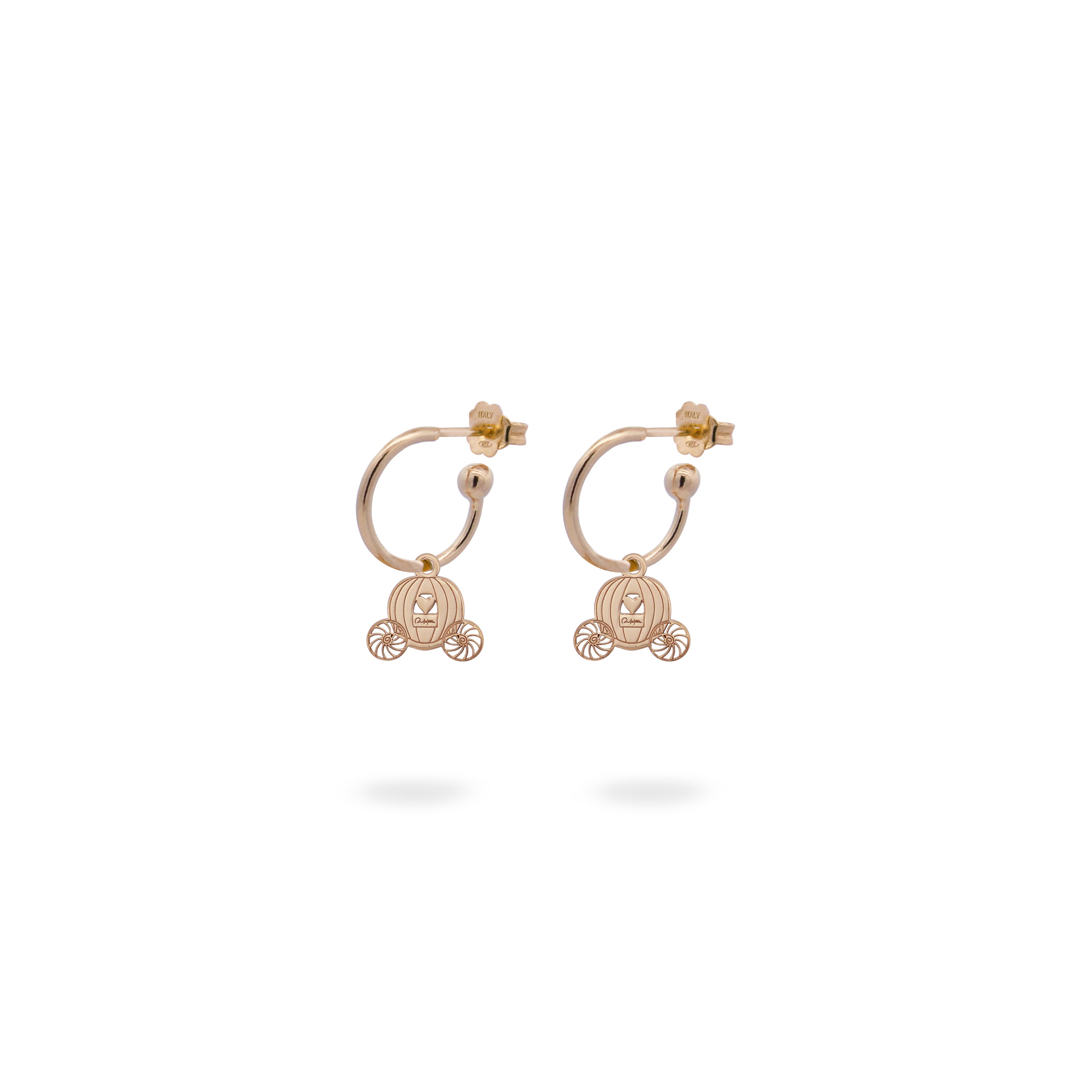 Earrings - Hoop Earrings Micro Pendant - Carriage - 2 | Rue des Mille