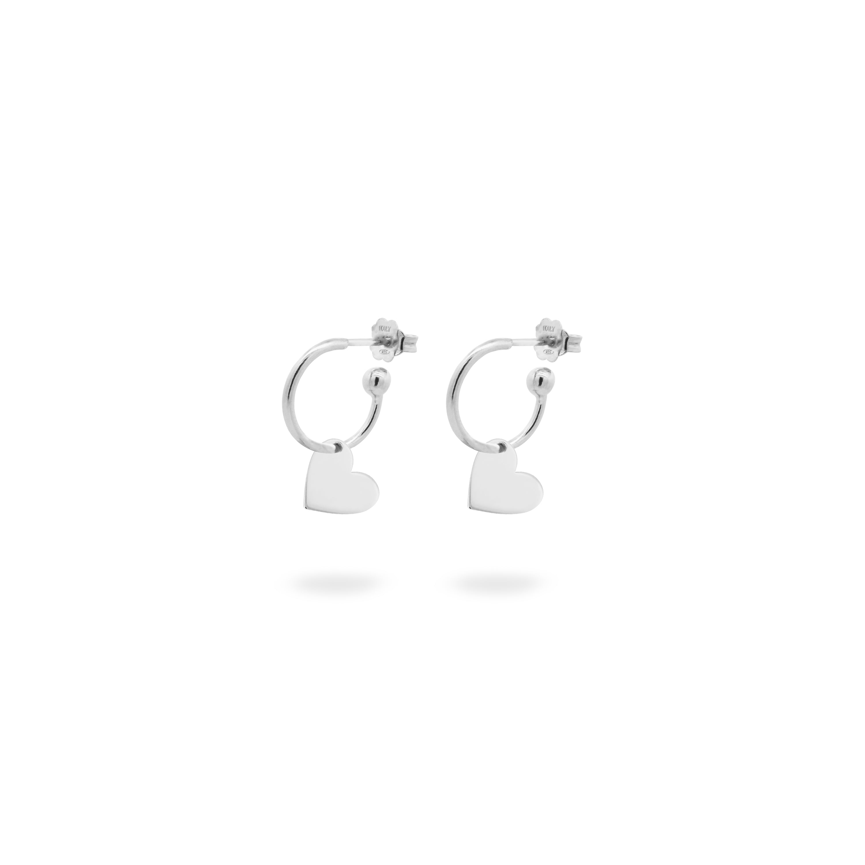 Earrings - Hoop Earrings Micro Pendant - Heart - 5 | Rue des Mille