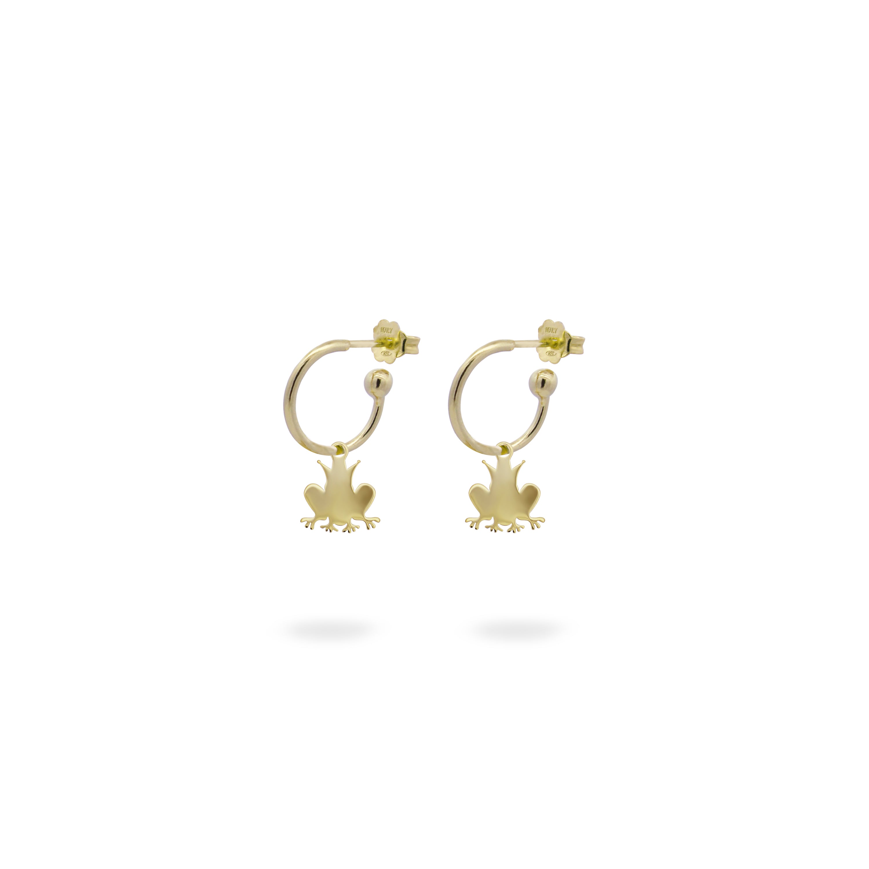 Earrings - Hoop Earrings Micro Pendant - Frog - 1 | Rue des Mille