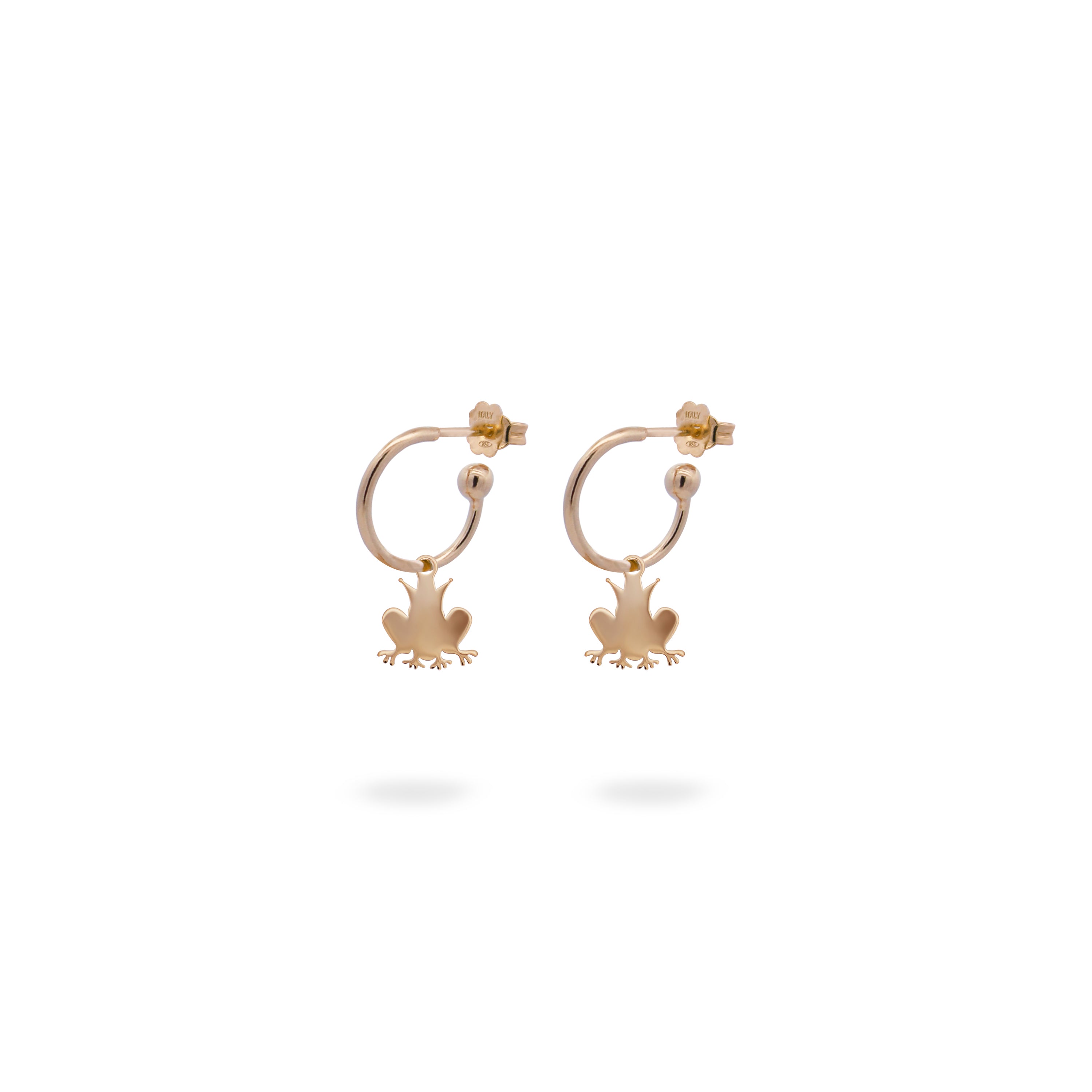 Earrings - Hoop Earrings Micro Pendant - Frog - 2 | Rue des Mille