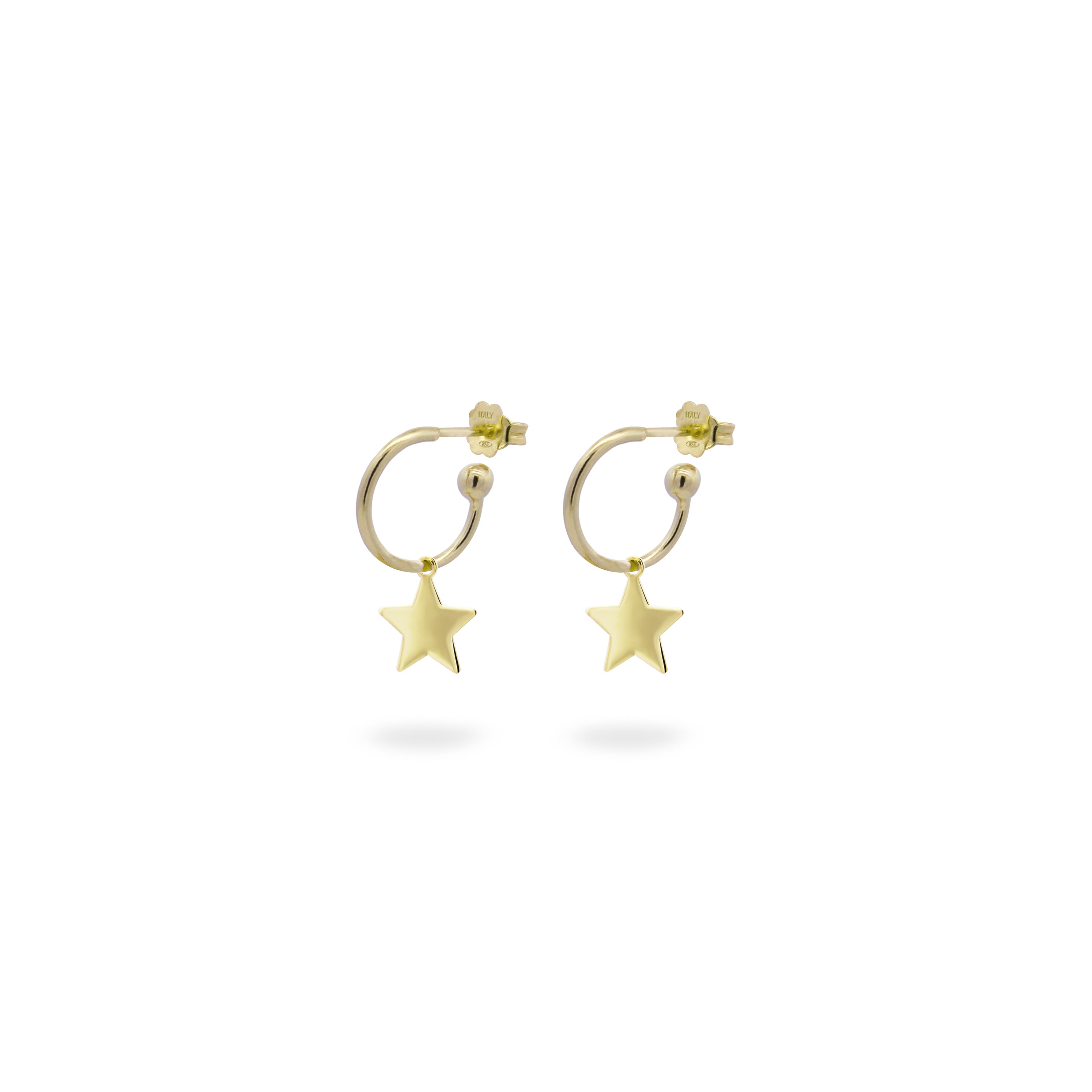 Earrings - Hoop Earrings Micro Pendant - Star - 1 | Rue des Mille