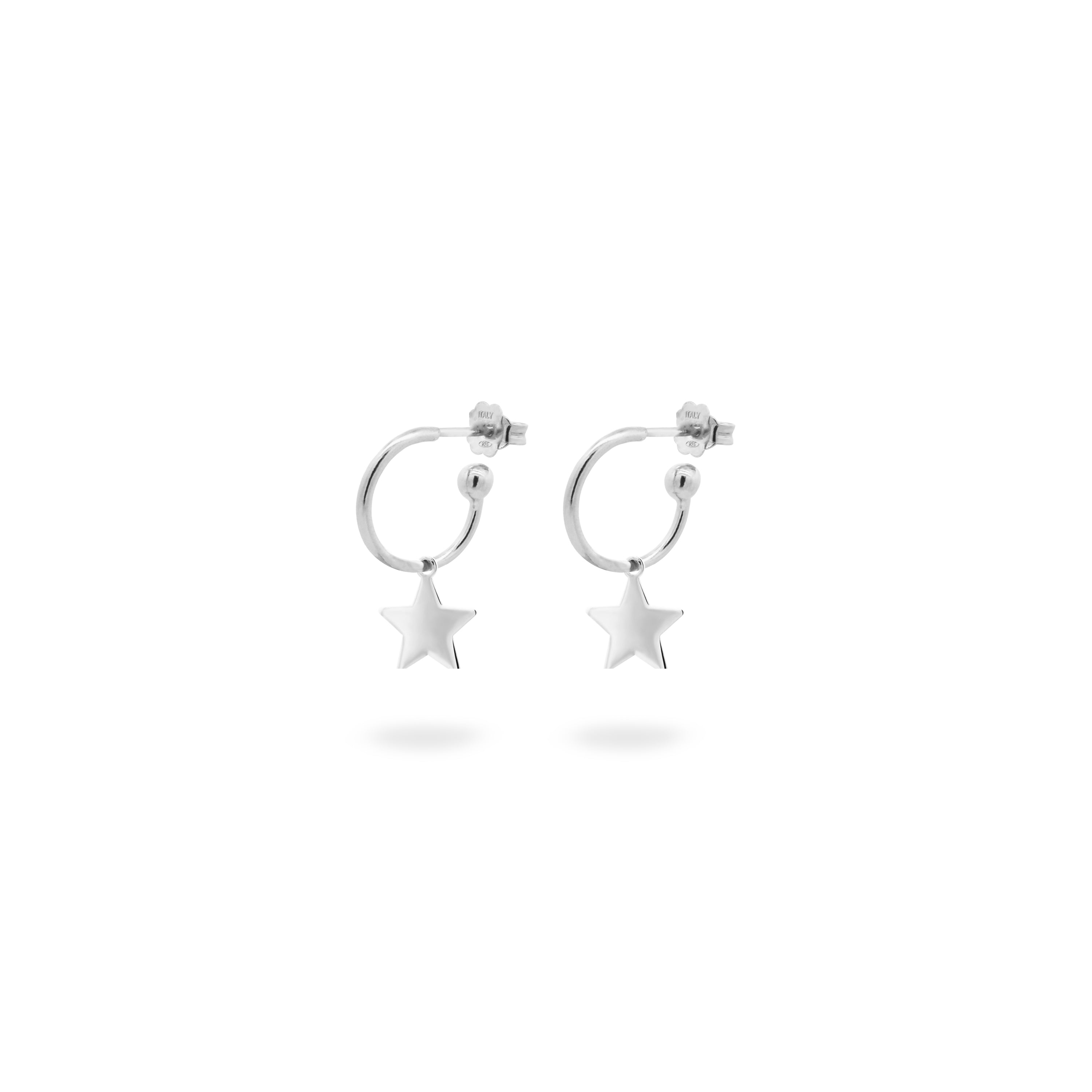 Pendientes - Pendientes Aro con Micro Colgante Estrella - 3 | Rue des Mille