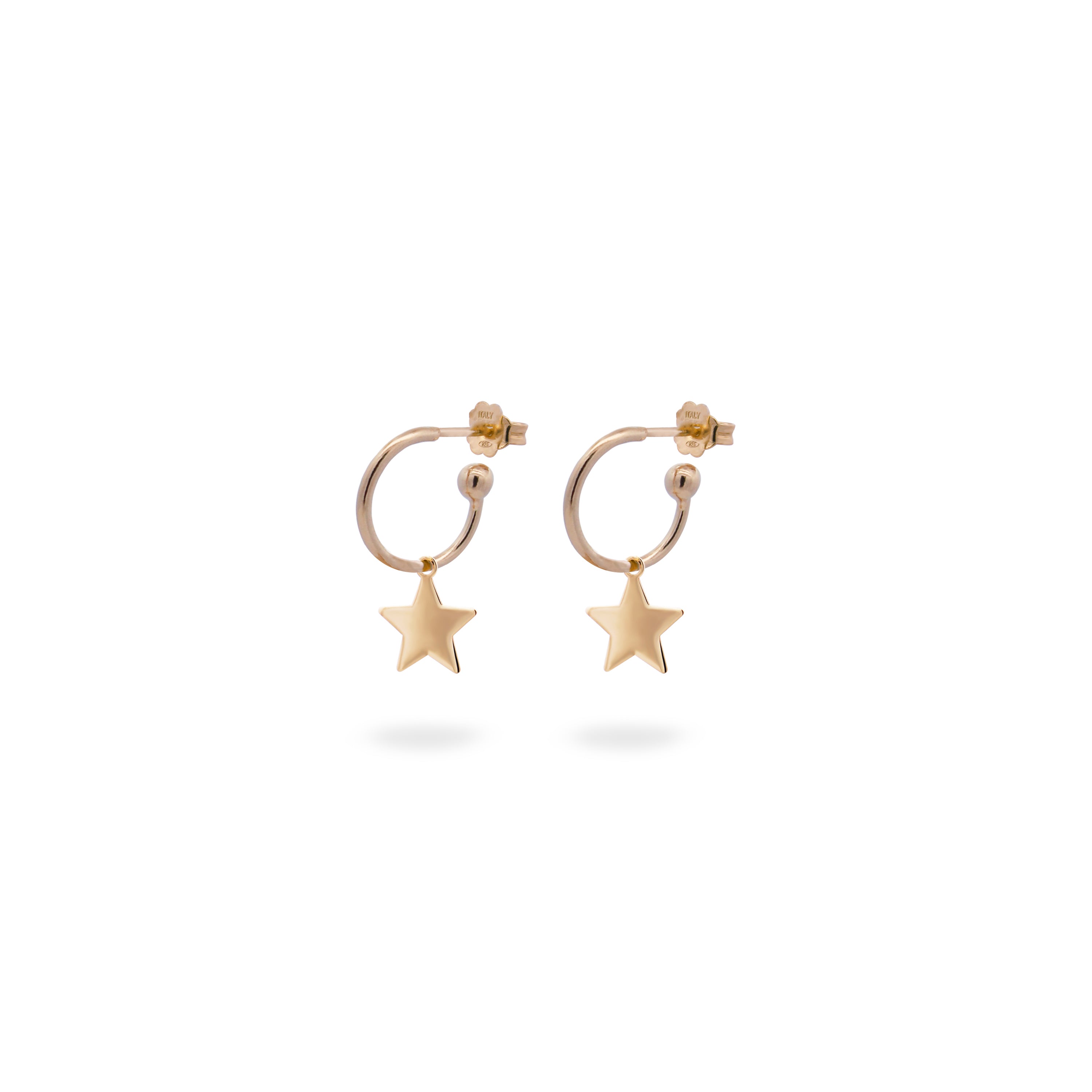 Earrings - Hoop Earrings Micro Pendant - Star - 2 | Rue des Mille