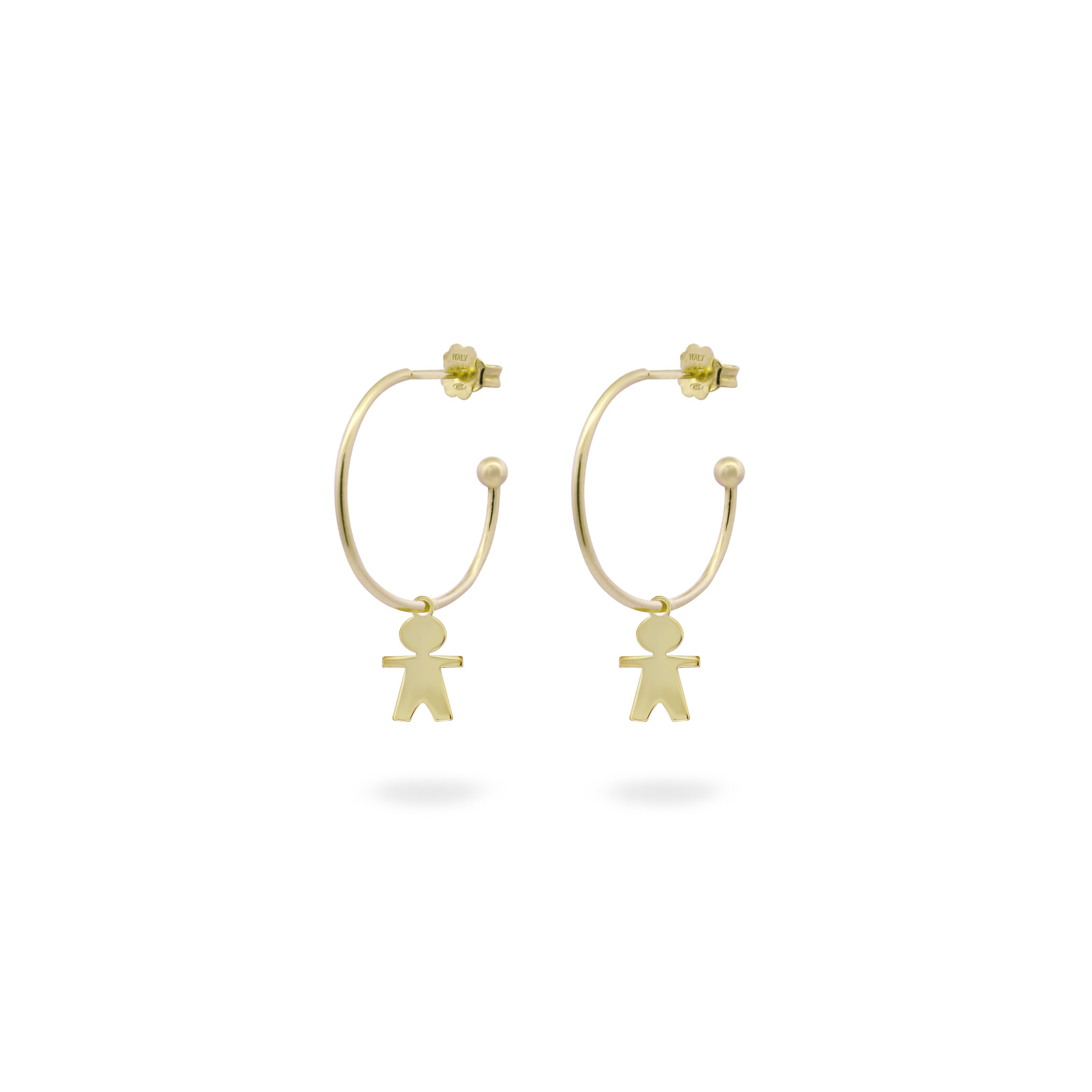 Earrings - Hoop Earrings Micro Pendant - Little Boy - 6 | Rue des Mille