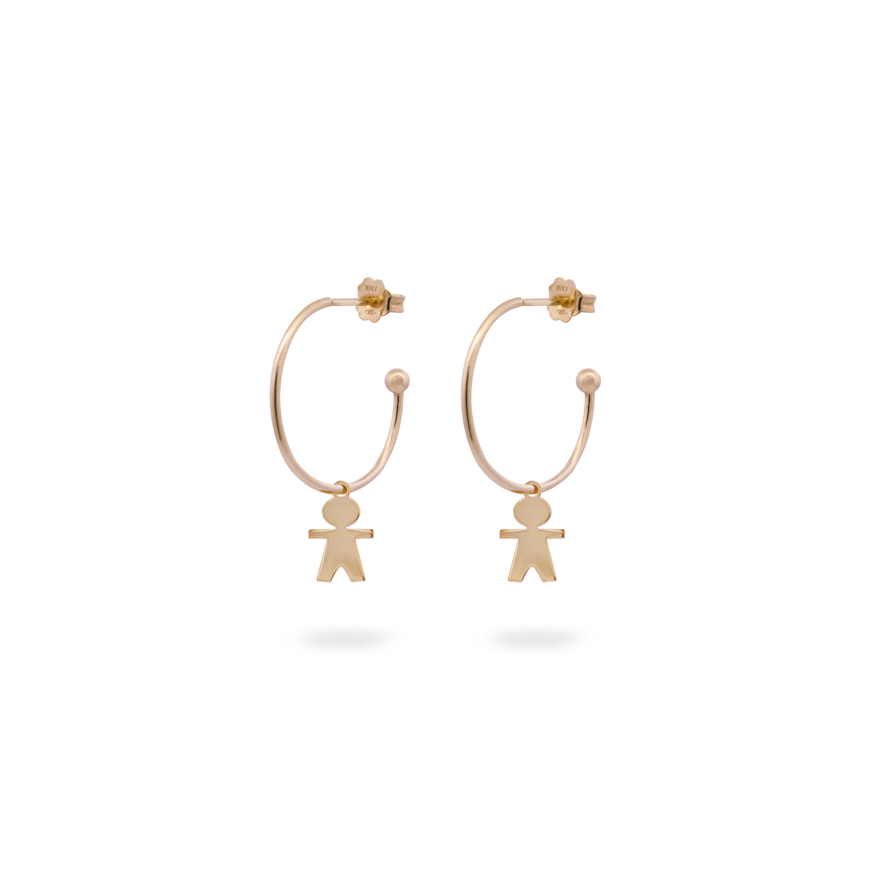 Earrings - Hoop Earrings Micro Pendant - Little Boy - 7 | Rue des Mille