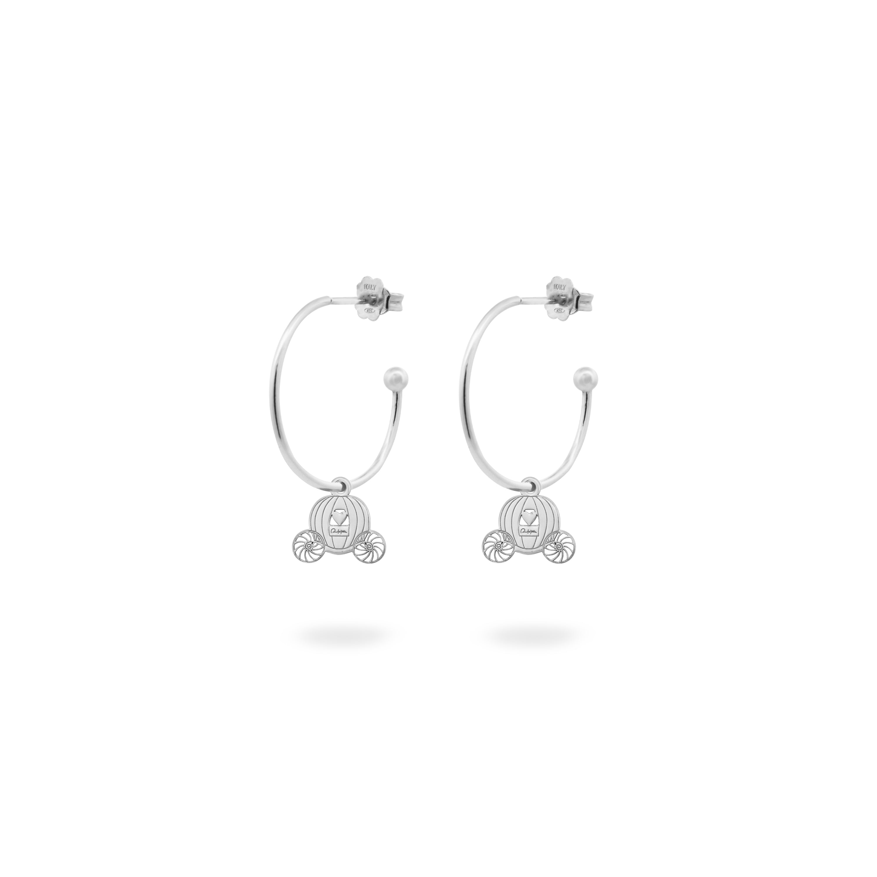 Earrings - Hoop Earrings Micro Pendant - Carriage - 7 | Rue des Mille