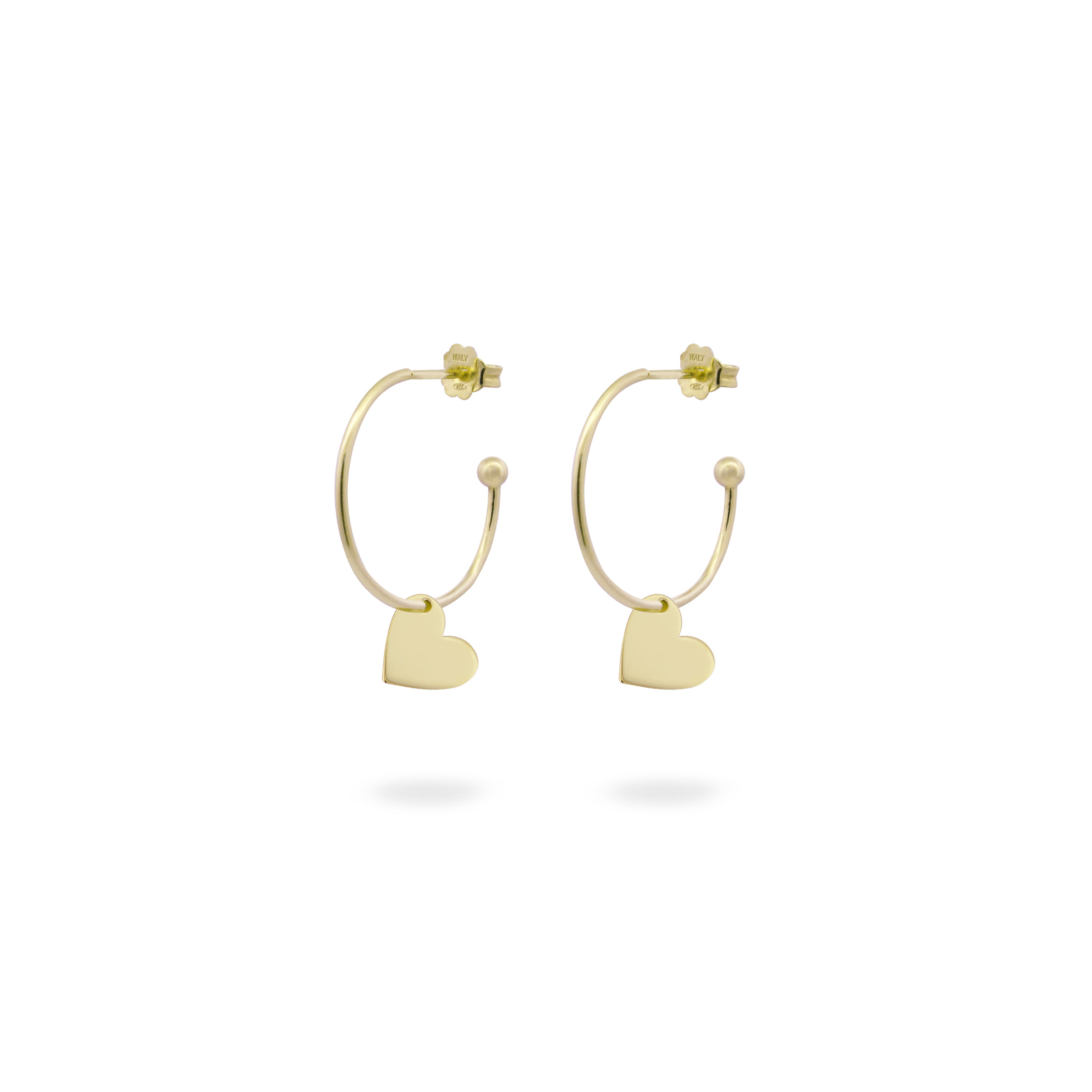 Earrings - Hoop Earrings Micro Pendant - Heart - 9 | Rue des Mille