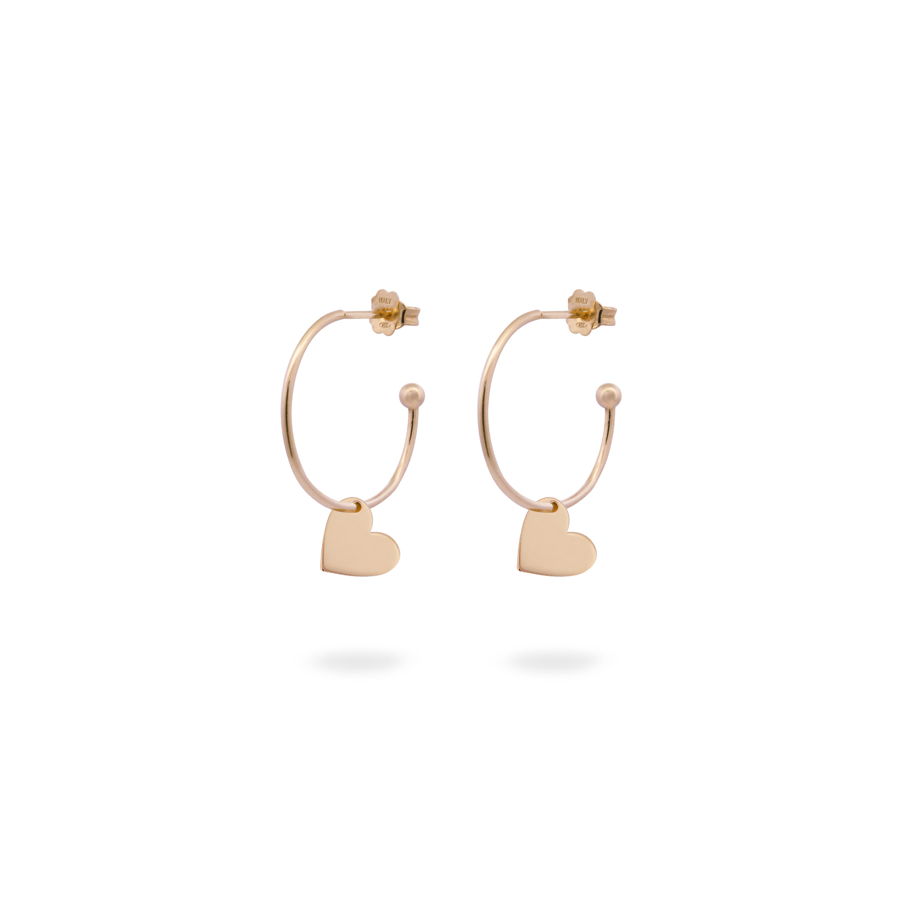 Earrings - Hoop Earrings Micro Pendant - Heart - 10 | Rue des Mille