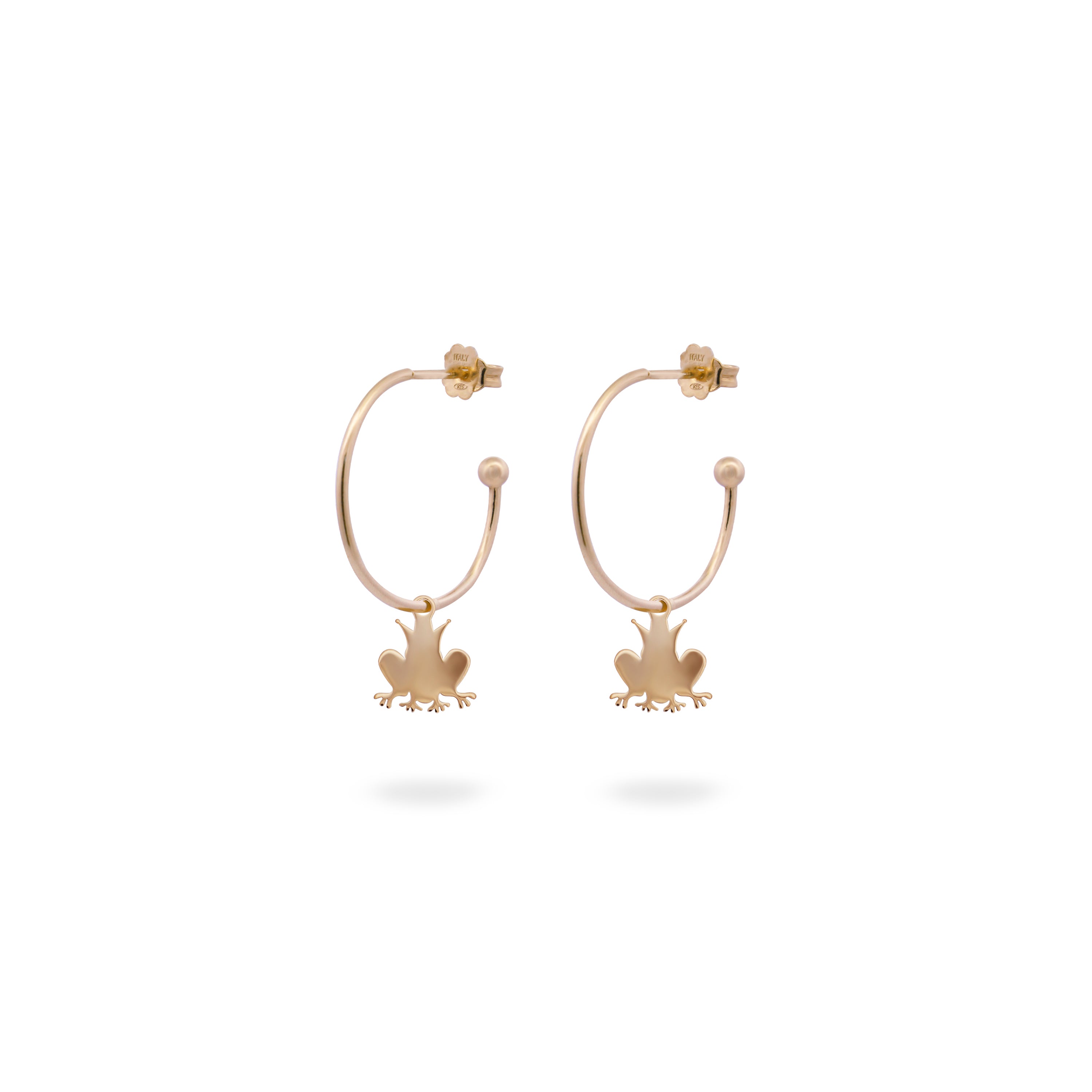 Earrings - Hoop Earrings Micro Pendant - Frog - 8 | Rue des Mille