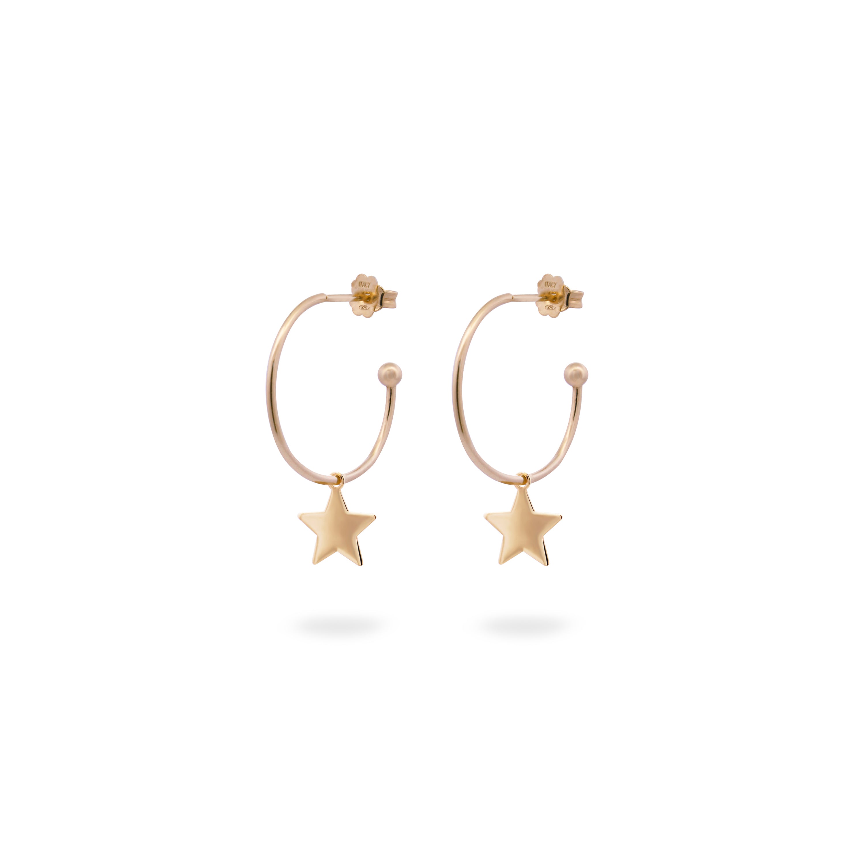 Pendientes - Pendientes Aro con Micro Colgante Estrella - 7 | Rue des Mille