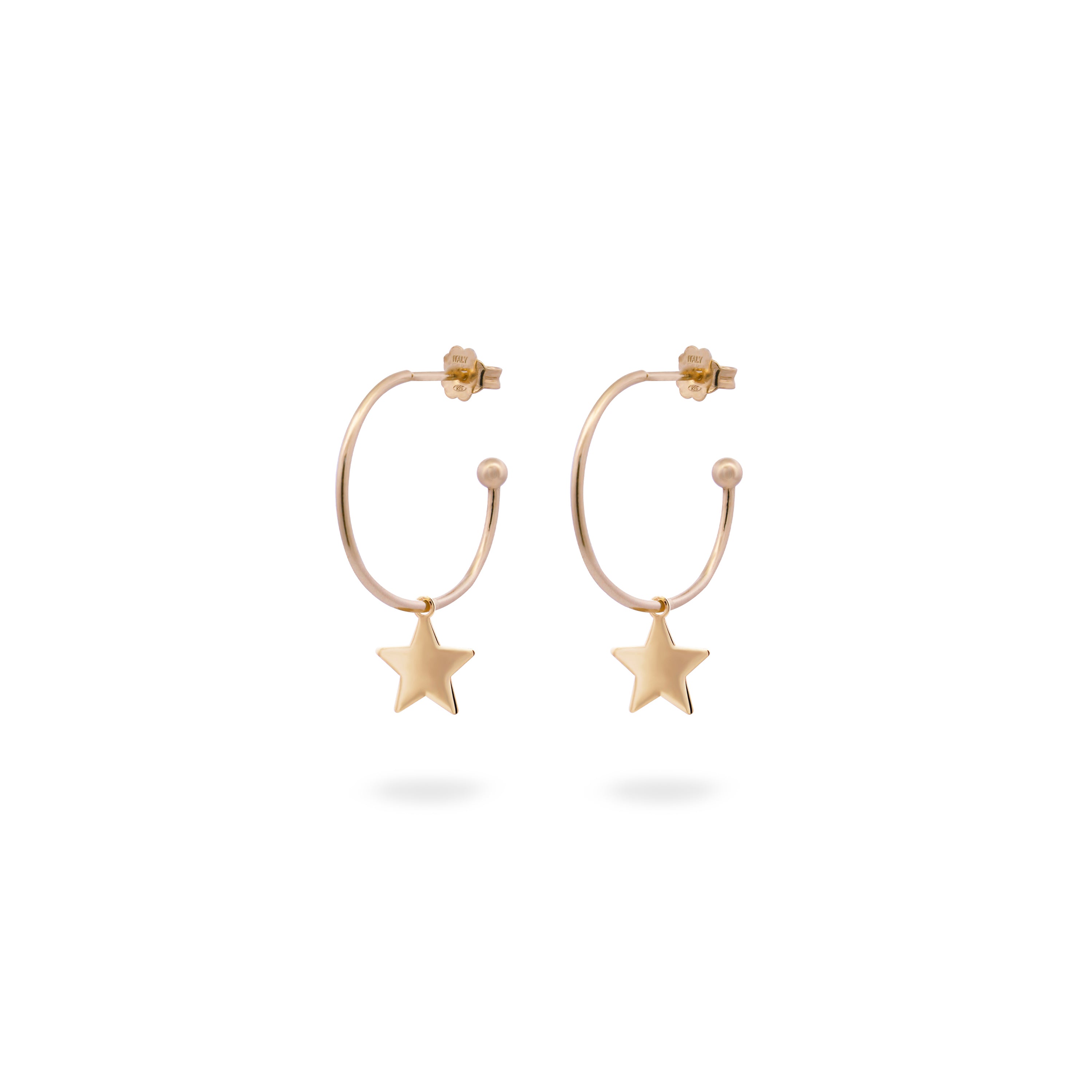Earrings - Hoop Earrings Micro Pendant - Star - 7 | Rue des Mille