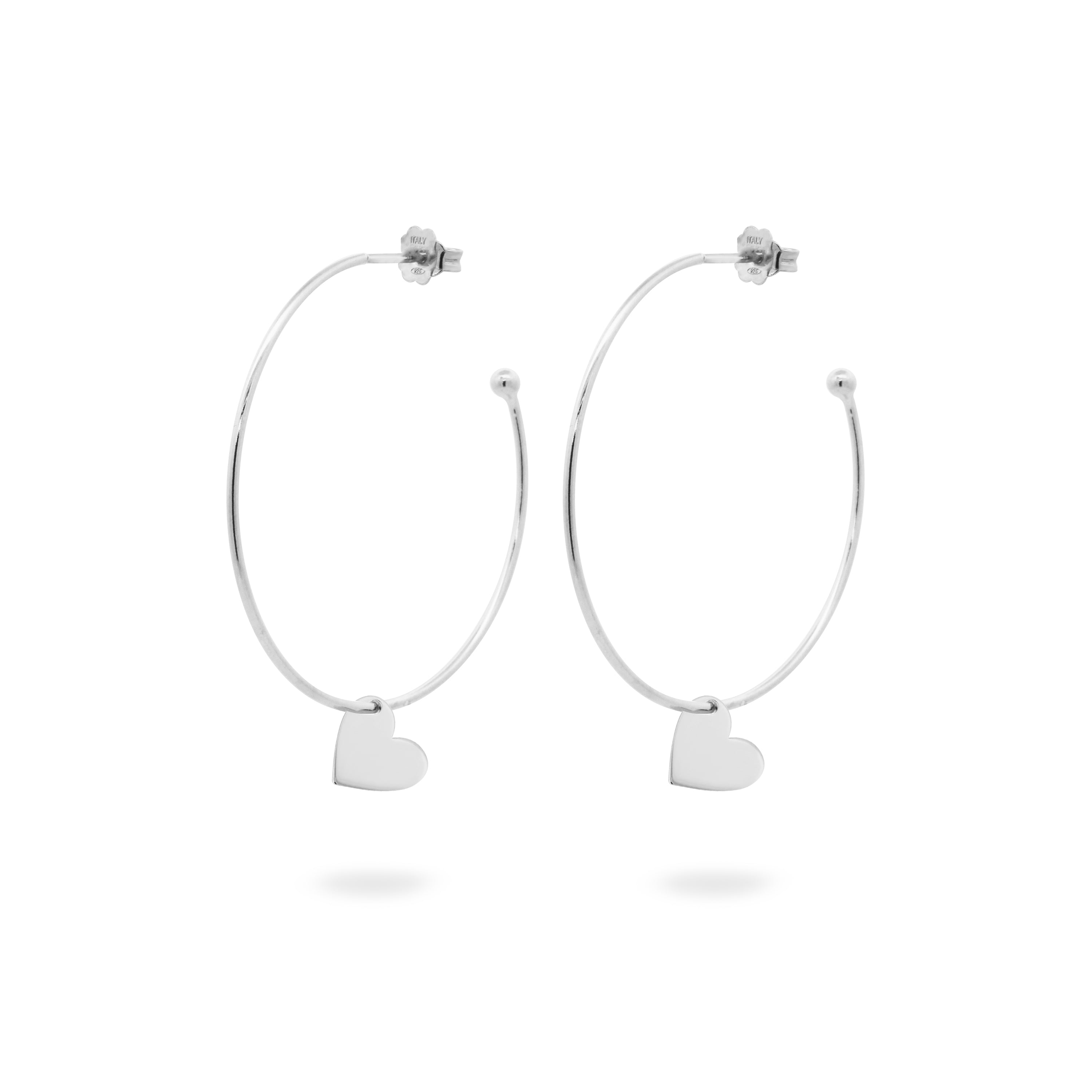 Earrings - Hoop Earrings Micro Pendant - Heart - 14 | Rue des Mille