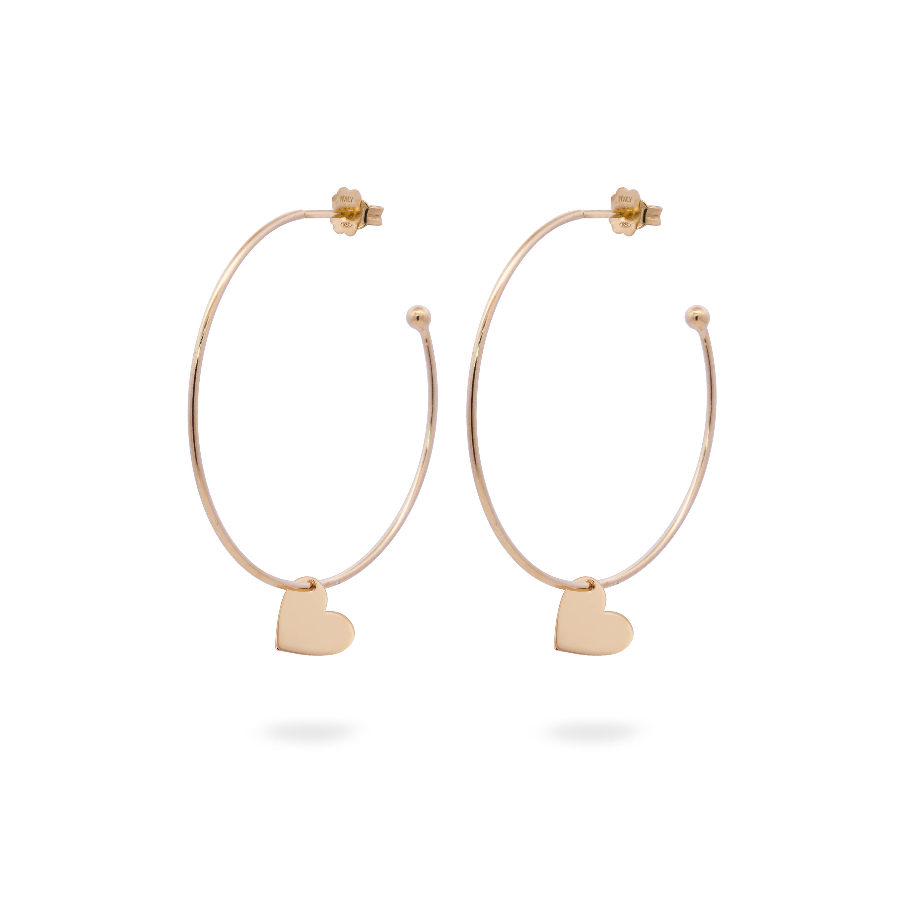 Earrings - Hoop Earrings Micro Pendant - Heart - 13 | Rue des Mille