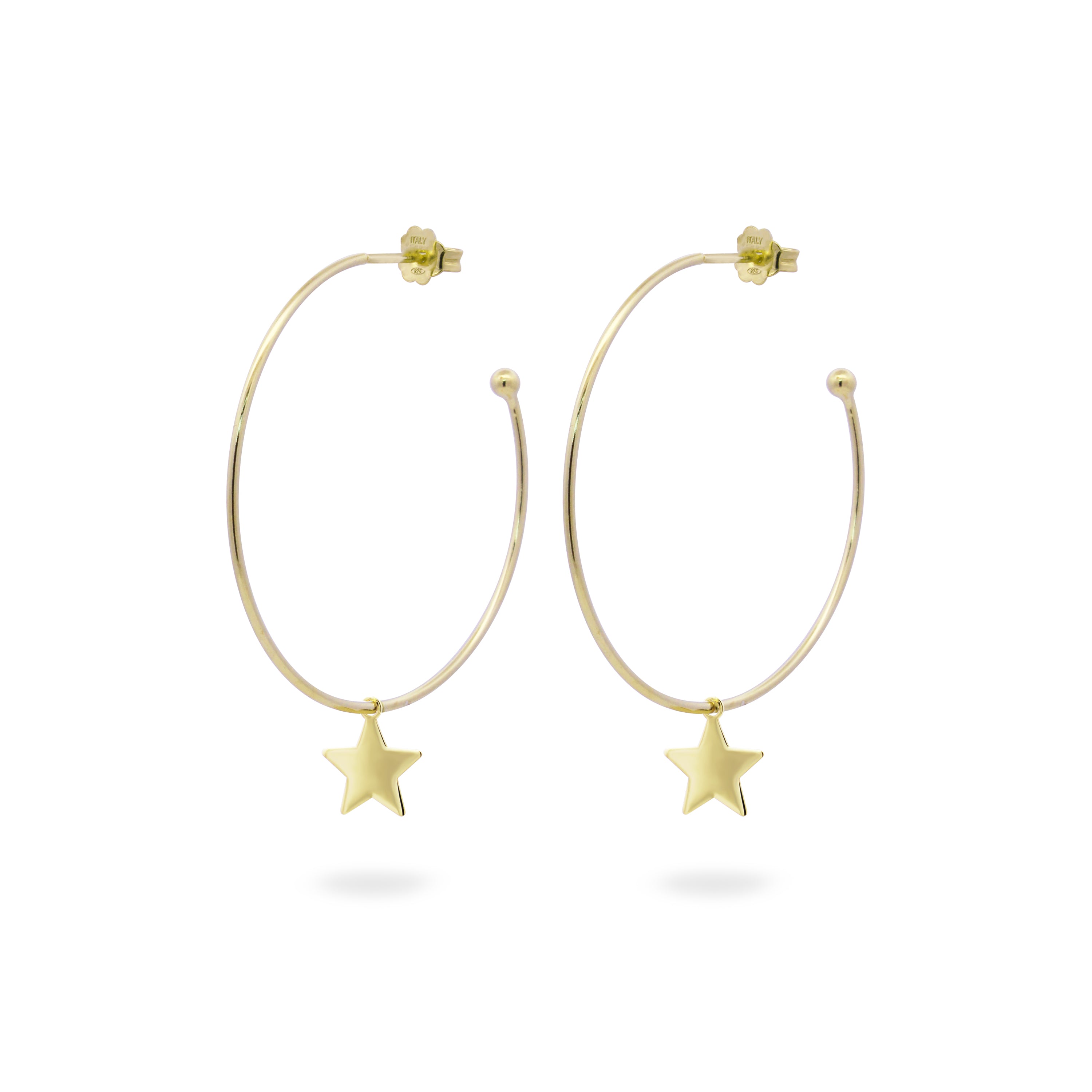 Earrings - Hoop Earrings Micro Pendant - Star - 9 | Rue des Mille