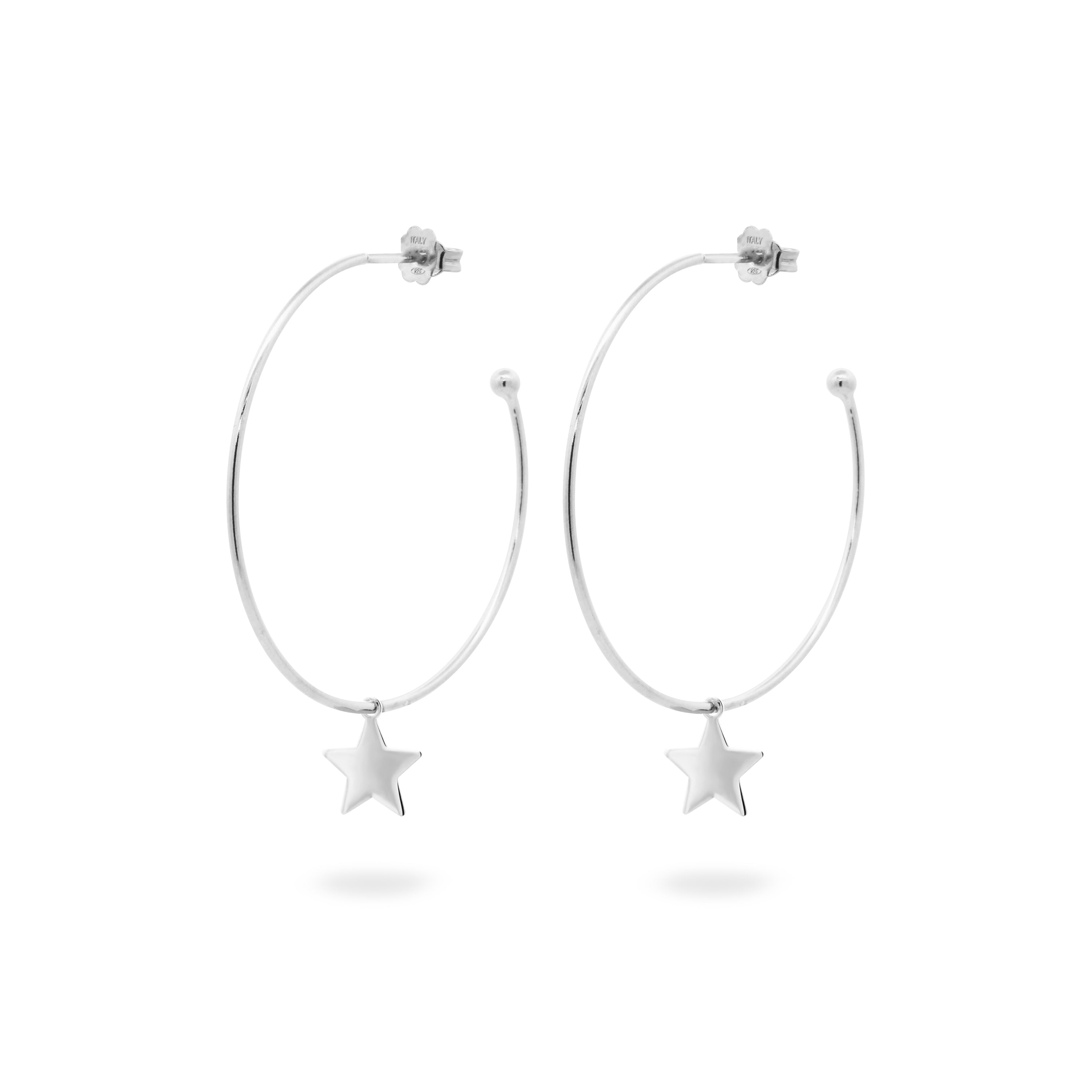 Pendientes - Pendientes Aro con Micro Colgante Estrella - 11 | Rue des Mille