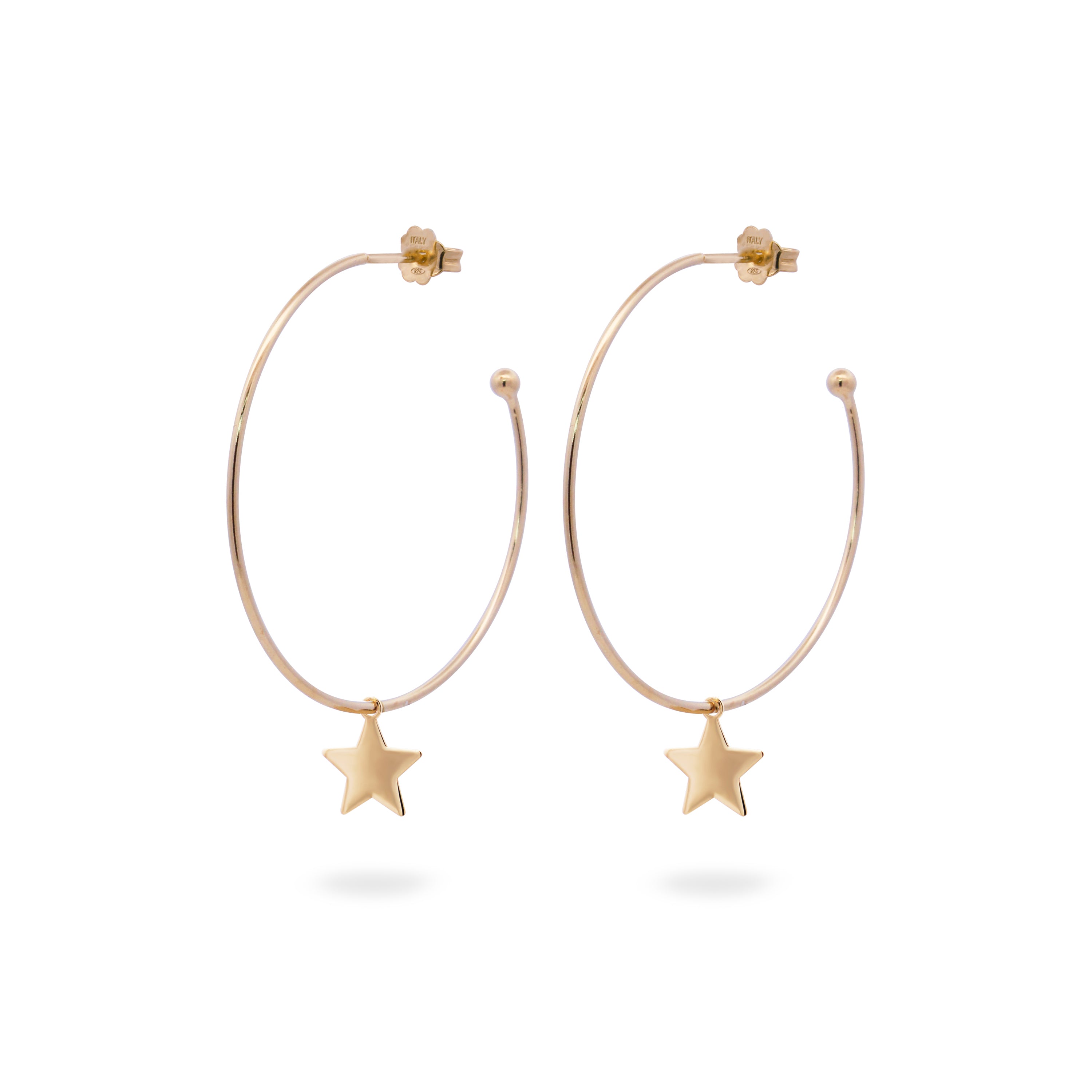 Earrings - Hoop Earrings Micro Pendant - Star - 10 | Rue des Mille