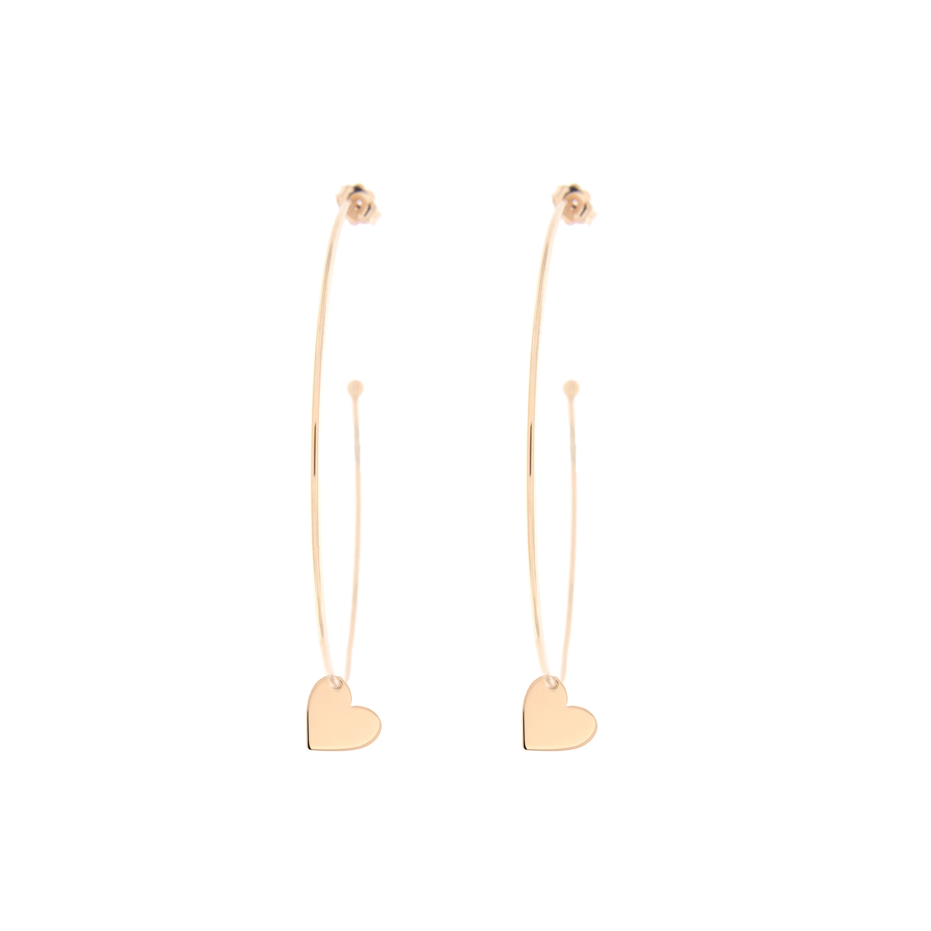 Earrings - Hoop Earrings Micro Pendant - Heart - 15 | Rue des Mille