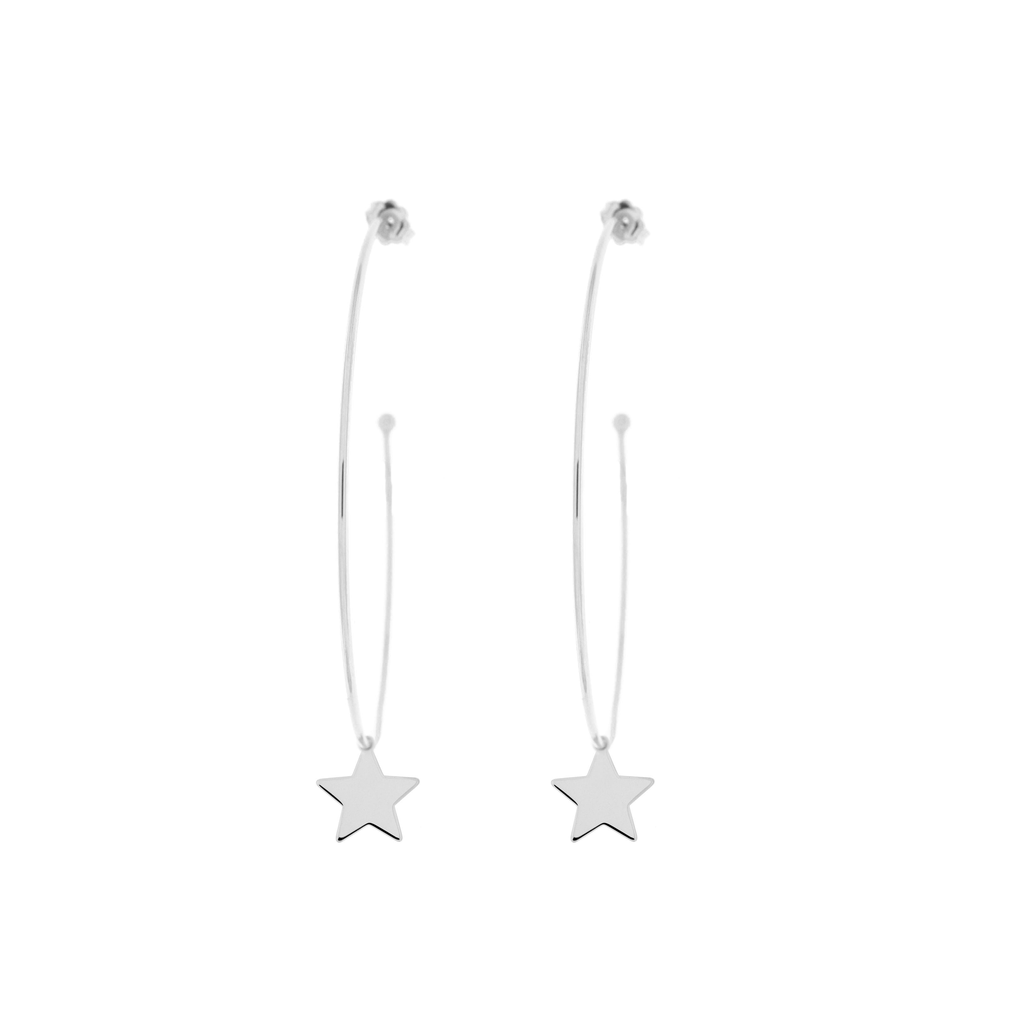 Earrings - Hoop Earrings Micro Pendant - Star - 13 | Rue des Mille