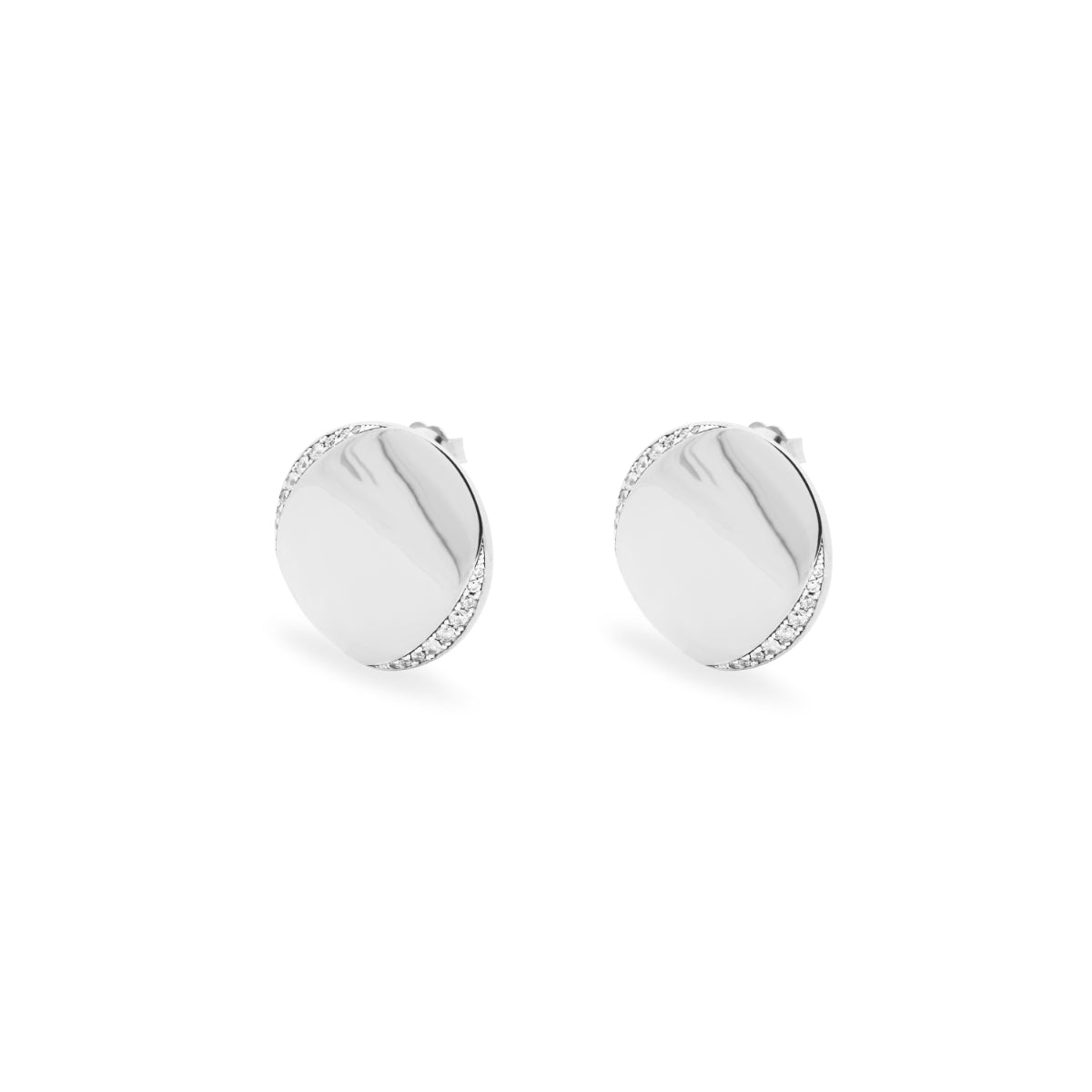 Pendientes - Pendientes lisos Luxury BIG CIRCLE con pavé de circonitas - STARDUST TEN - 2 | Rue des Mille