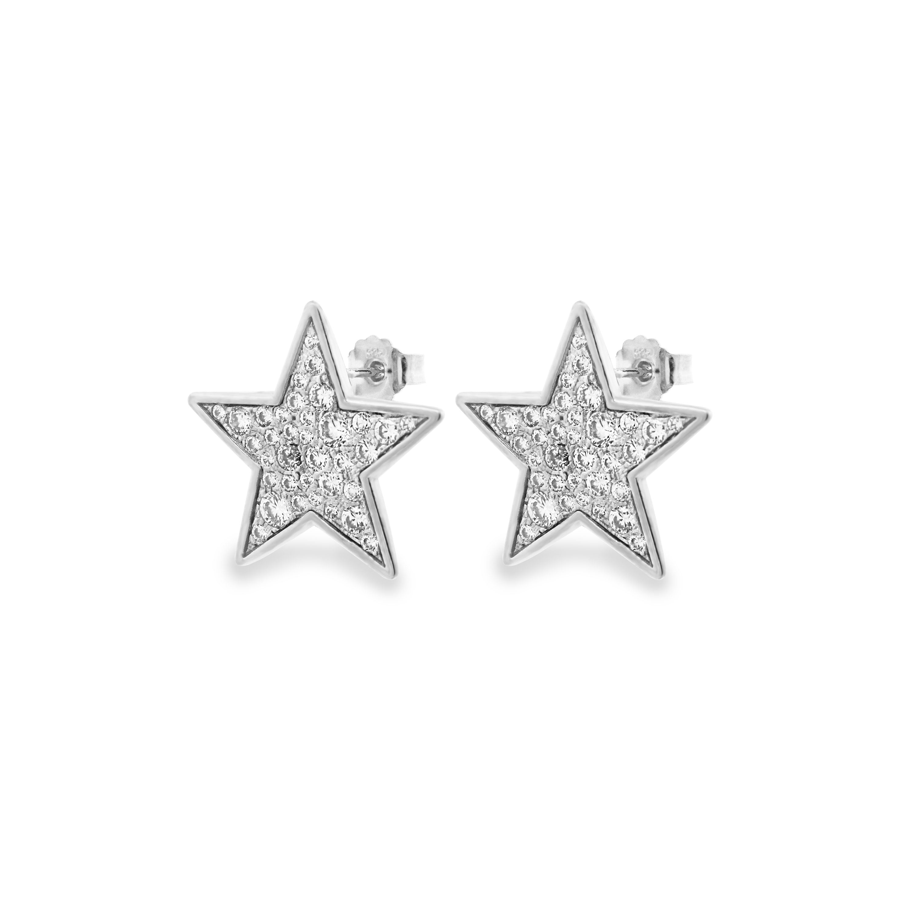 Pendientes - Pendientes de lóbulo oversize estrella en pavé - STARDUST TEN - 2 | Rue des Mille