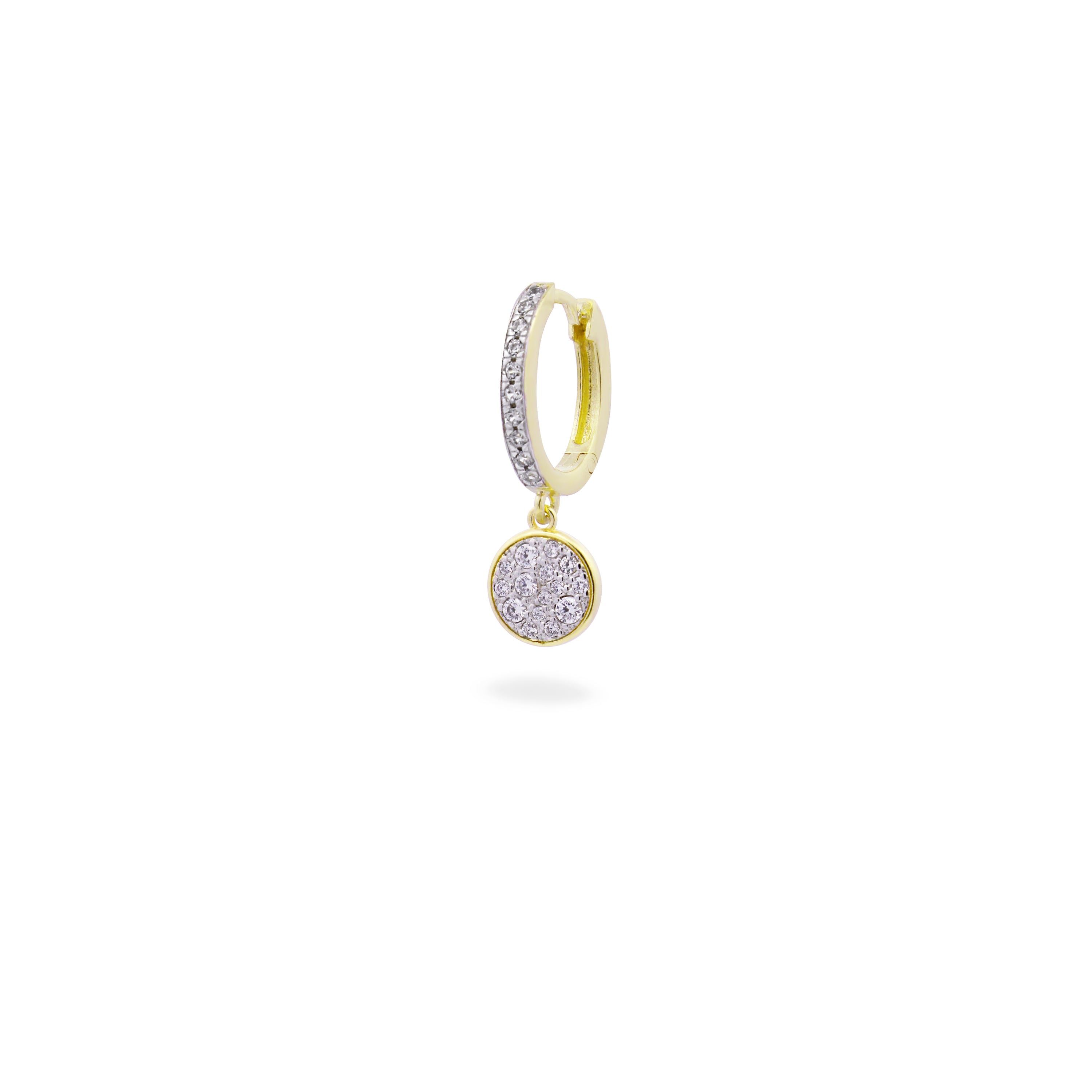 Earrings - Single hoop pavè circle earring small - STARDUST TEN - 1 | Rue des Mille