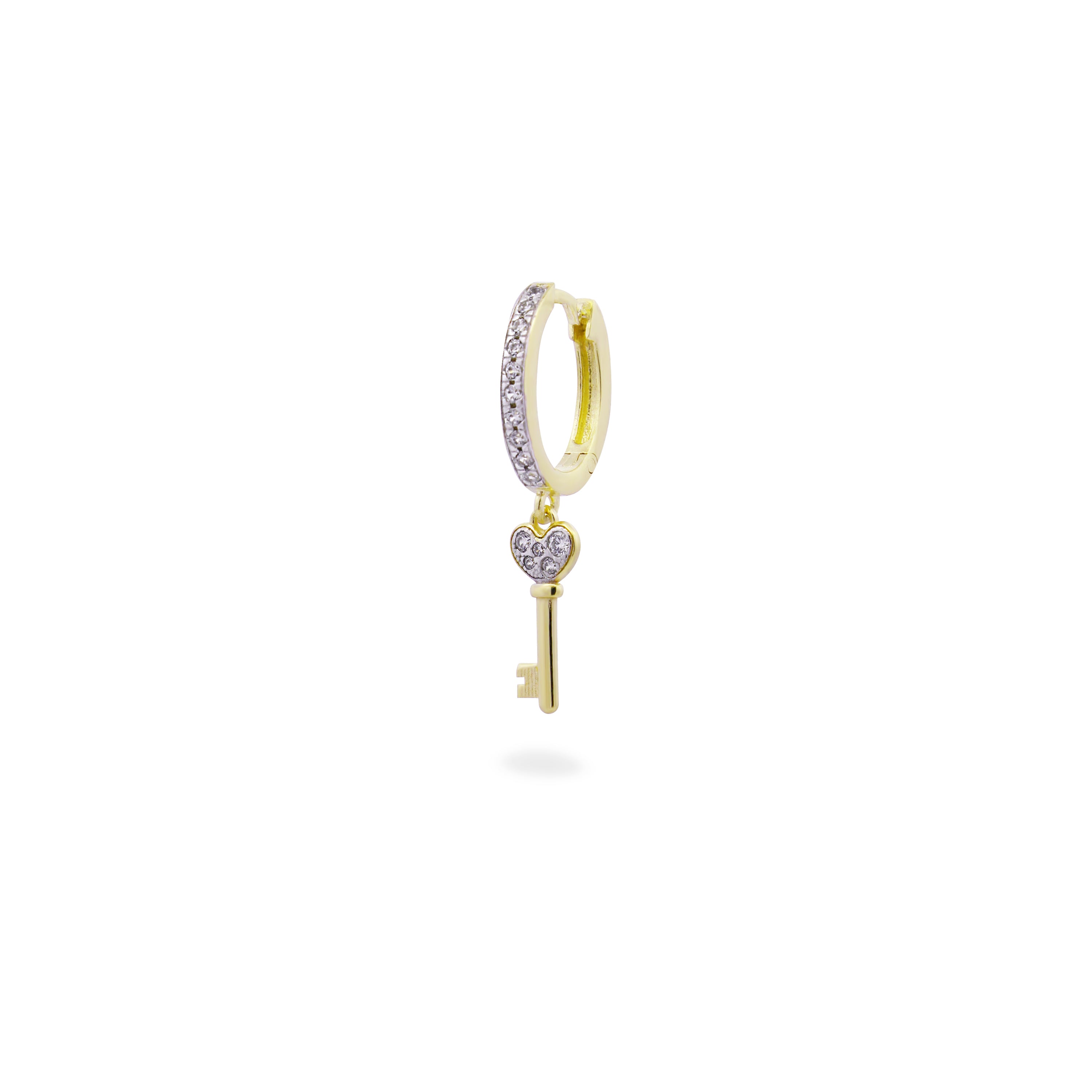 Single hoop pavè key earring - STARDUST TEN