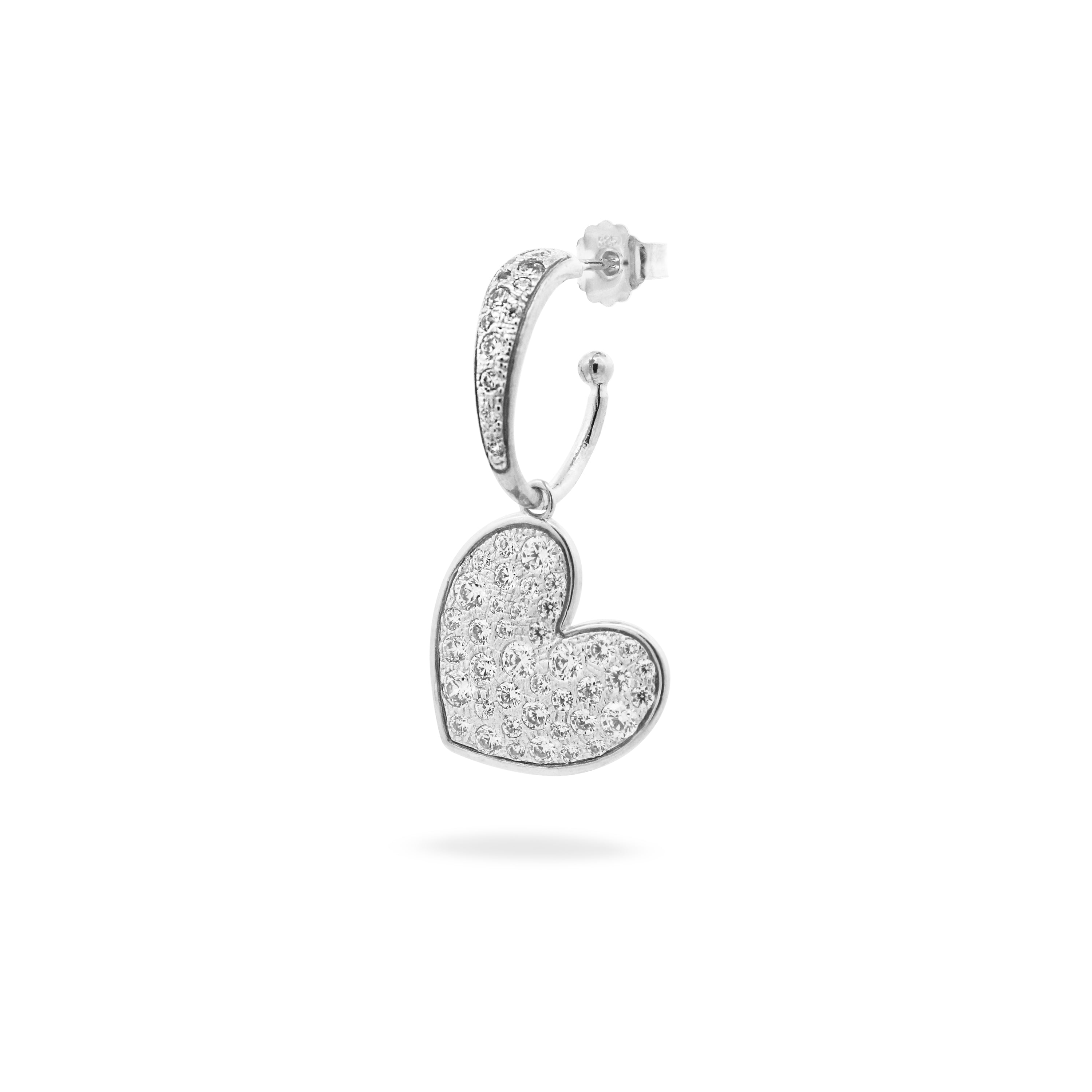 Earrings - Oversized pavé heart single-earring hoop - STARDUST TEN - 2 | Rue des Mille