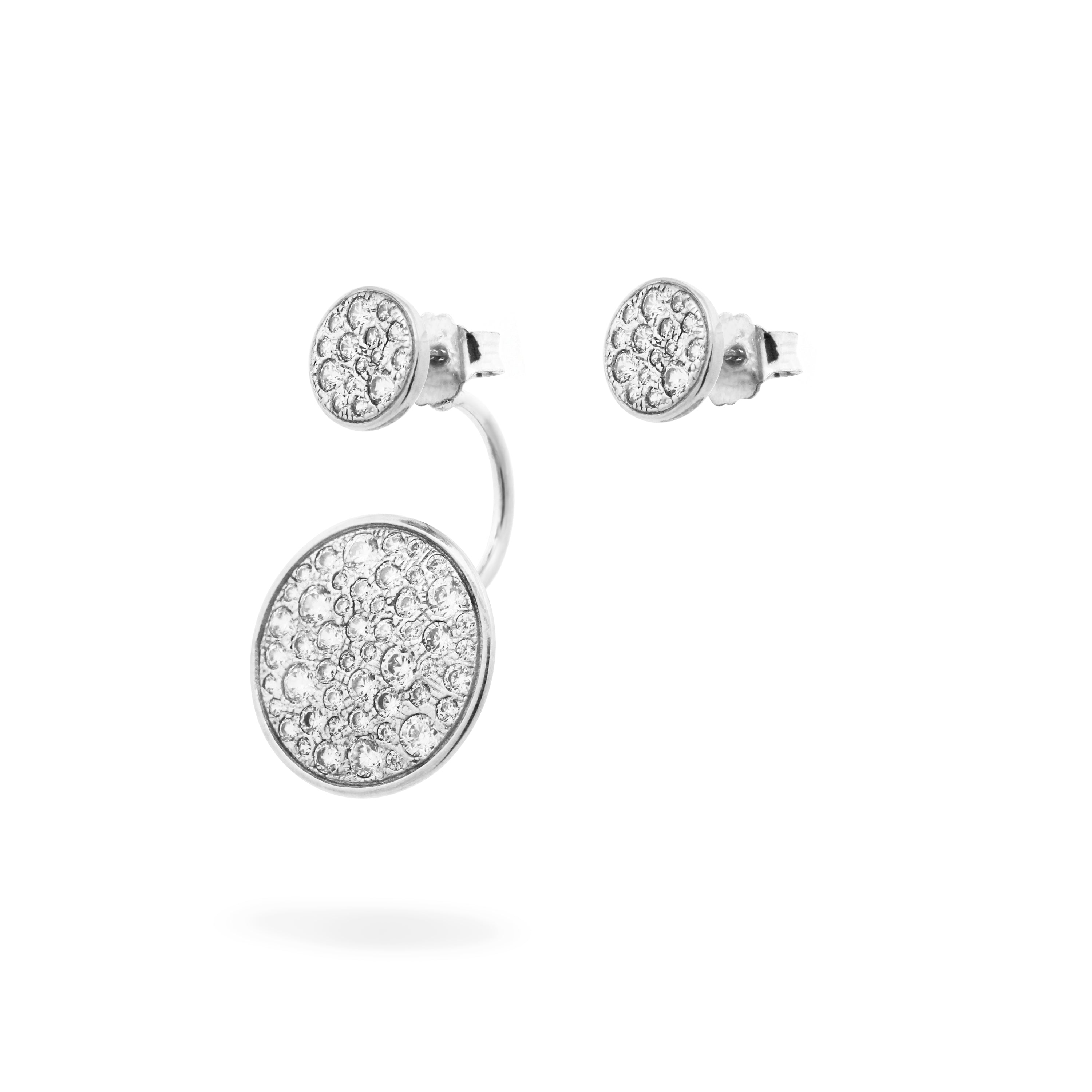 Earrings - Double circle asymmetric earrings - STARDUST TEN - 2 | Rue des Mille