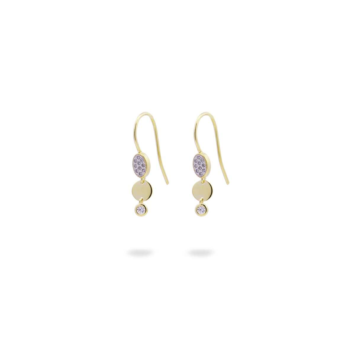 Pendientes - Pendientes gancho con colgante circular y ovalado - SHAPES - 1 | Rue des Mille