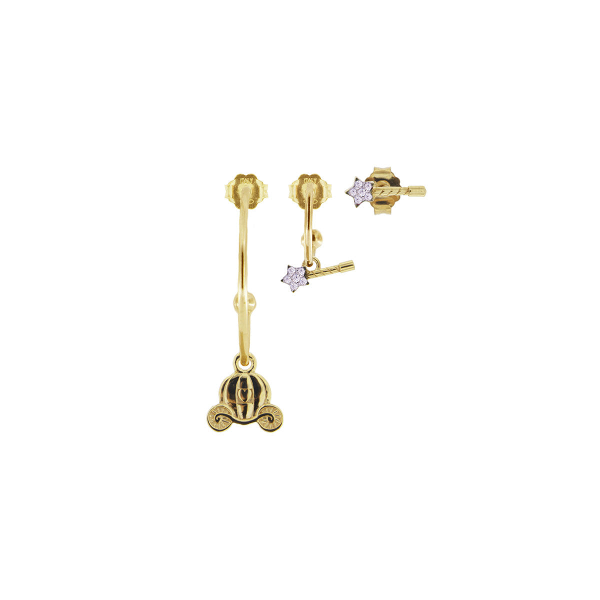 Earrings - 3 Set Earrings Pieces - Carriage / Wand / Wand - 1 | Rue des Mille