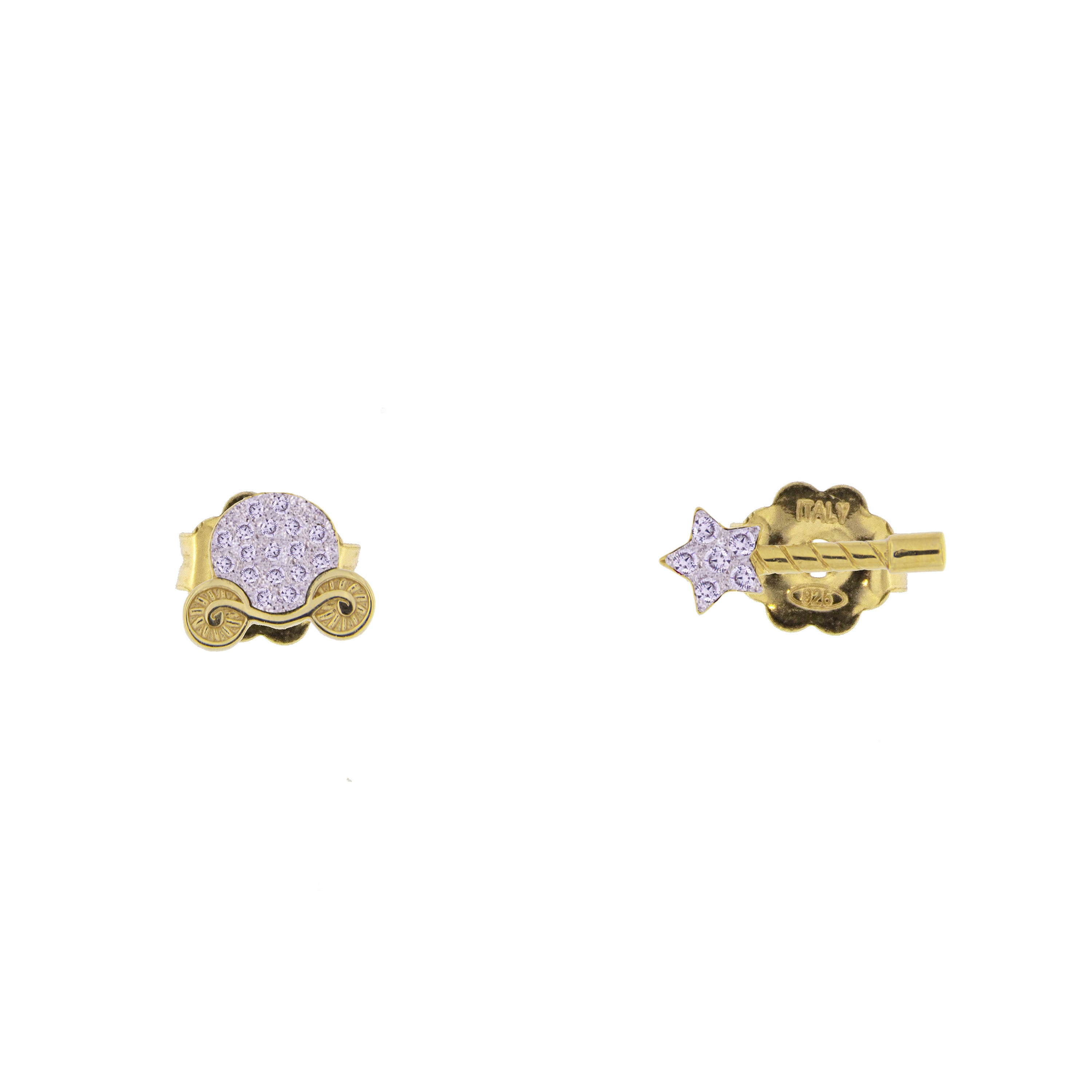 Earrings - Stud Earrings with Zirconia Carriage/Wand - 1 | Rue des Mille