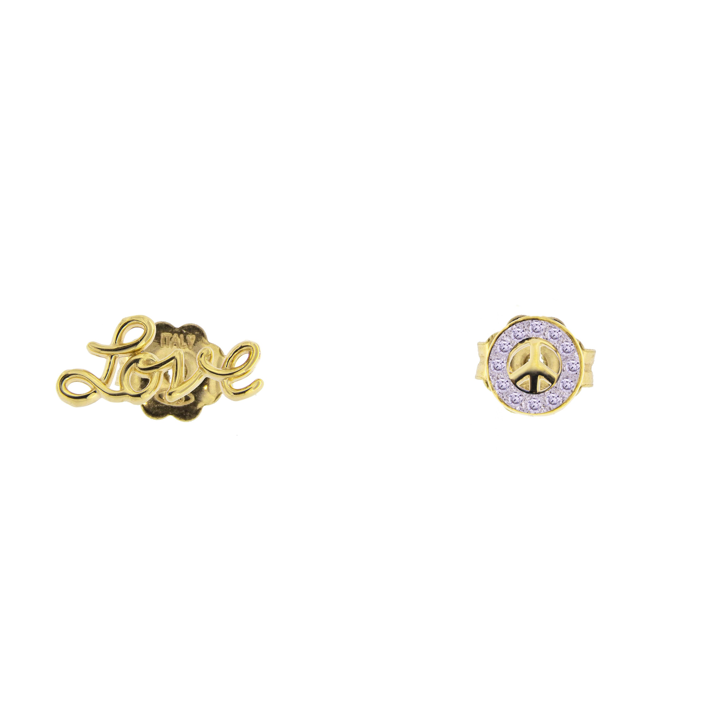 Pendientes - Aretes con Zircones Amor / Paz - 3 | Rue des Mille