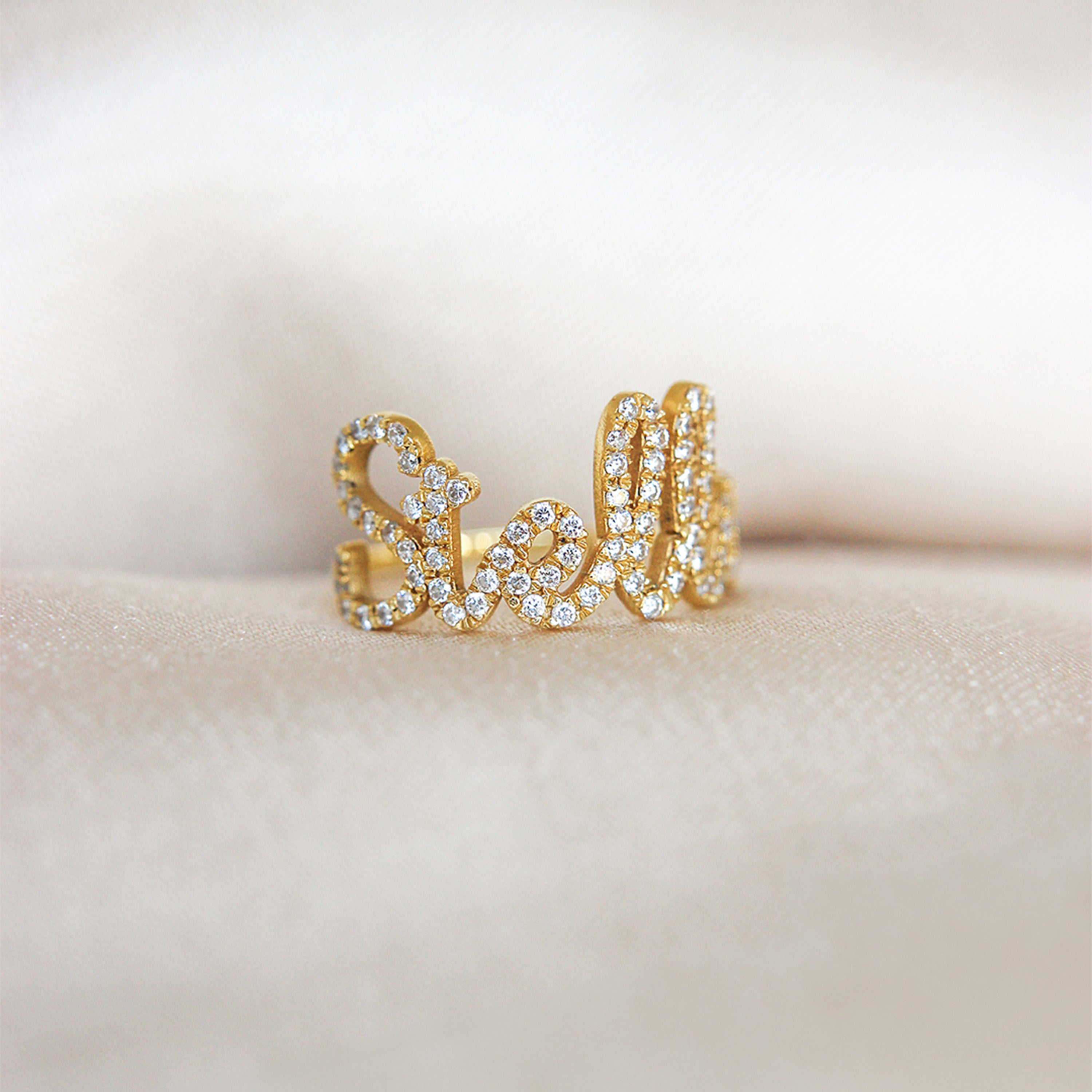 Rings - Customizable ring with name and Lab Grown Diamonds - ORO18KT - 8 | Rue des Mille
