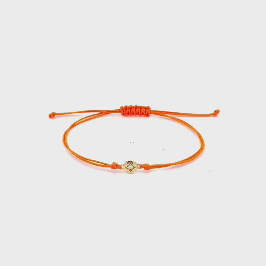 Bracelets - Fabric circle bracelet and lab-grown diamond - ORO18KT - thumbnail - video - 1 | Rue des Mille