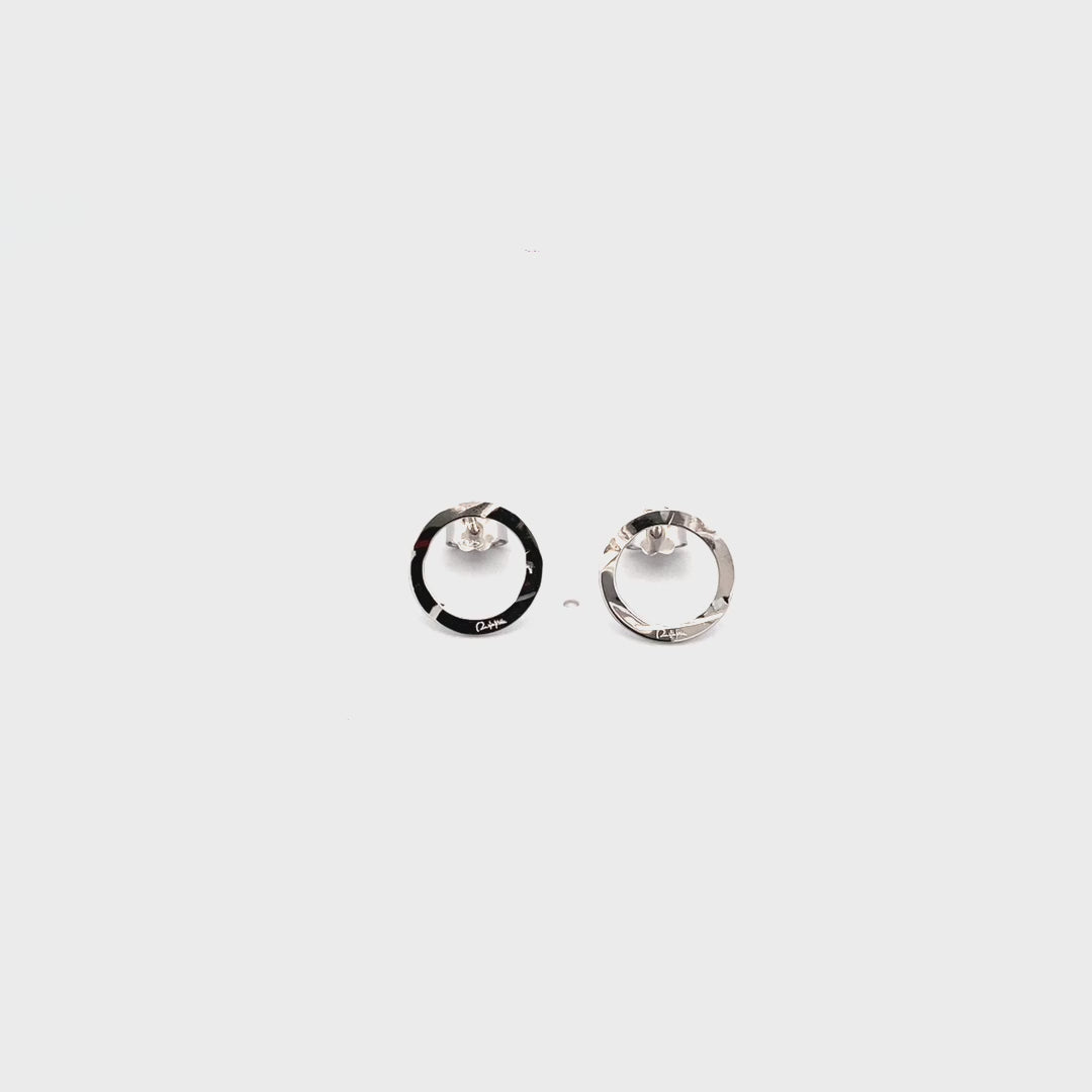 Earrings - Stud Earrings with Mini Openwork Discs - thumbnail - video - 2 | Rue des Mille