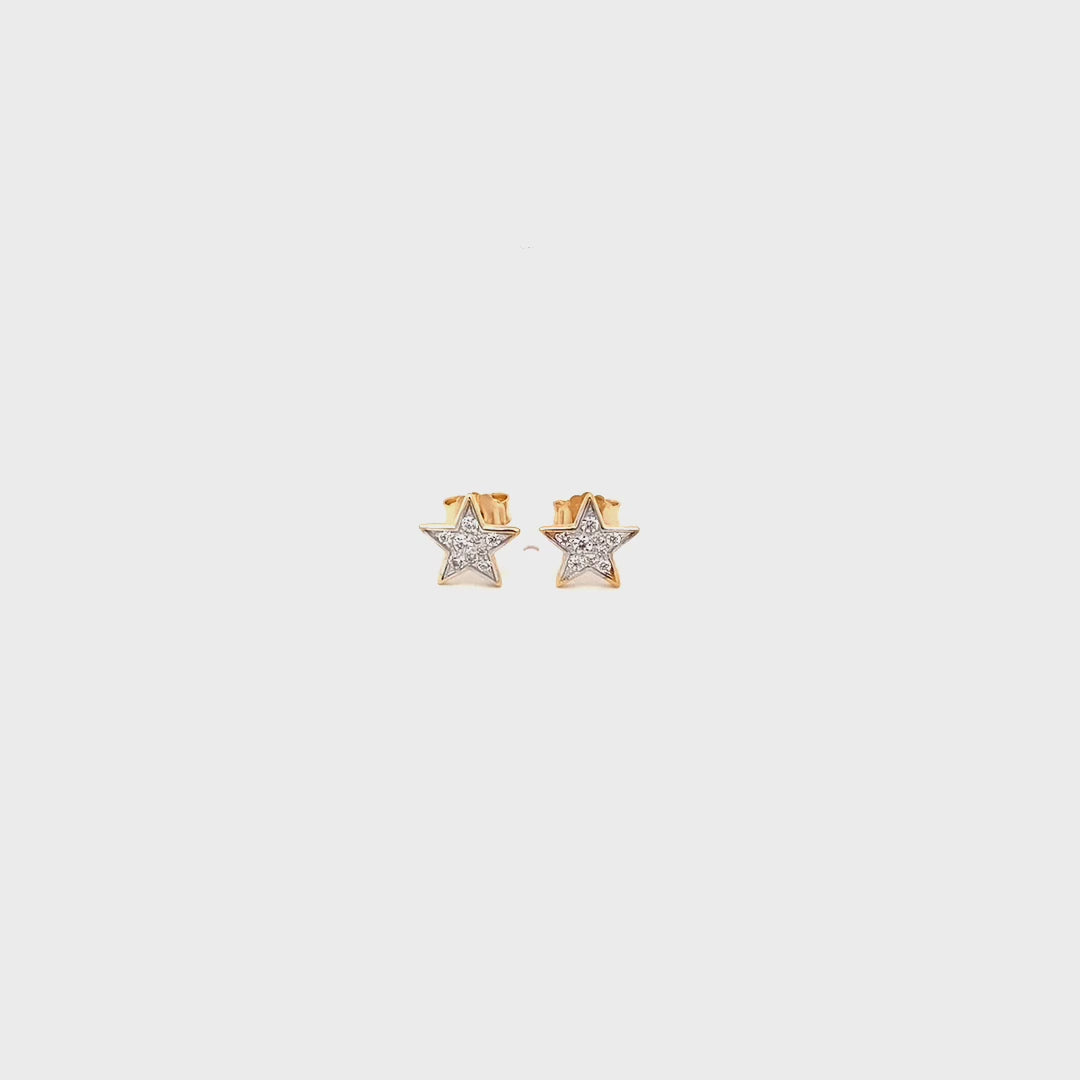 Earrings - Small pavè star lobe earrings - STARDUST TEN - thumbnail - video - 1 | Rue des Mille