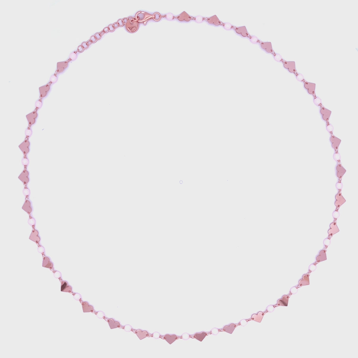 Chokers - Chained choker Hearts Pink Stones Adult - Io&Ro - thumbnail - video - 1 | Rue des Mille