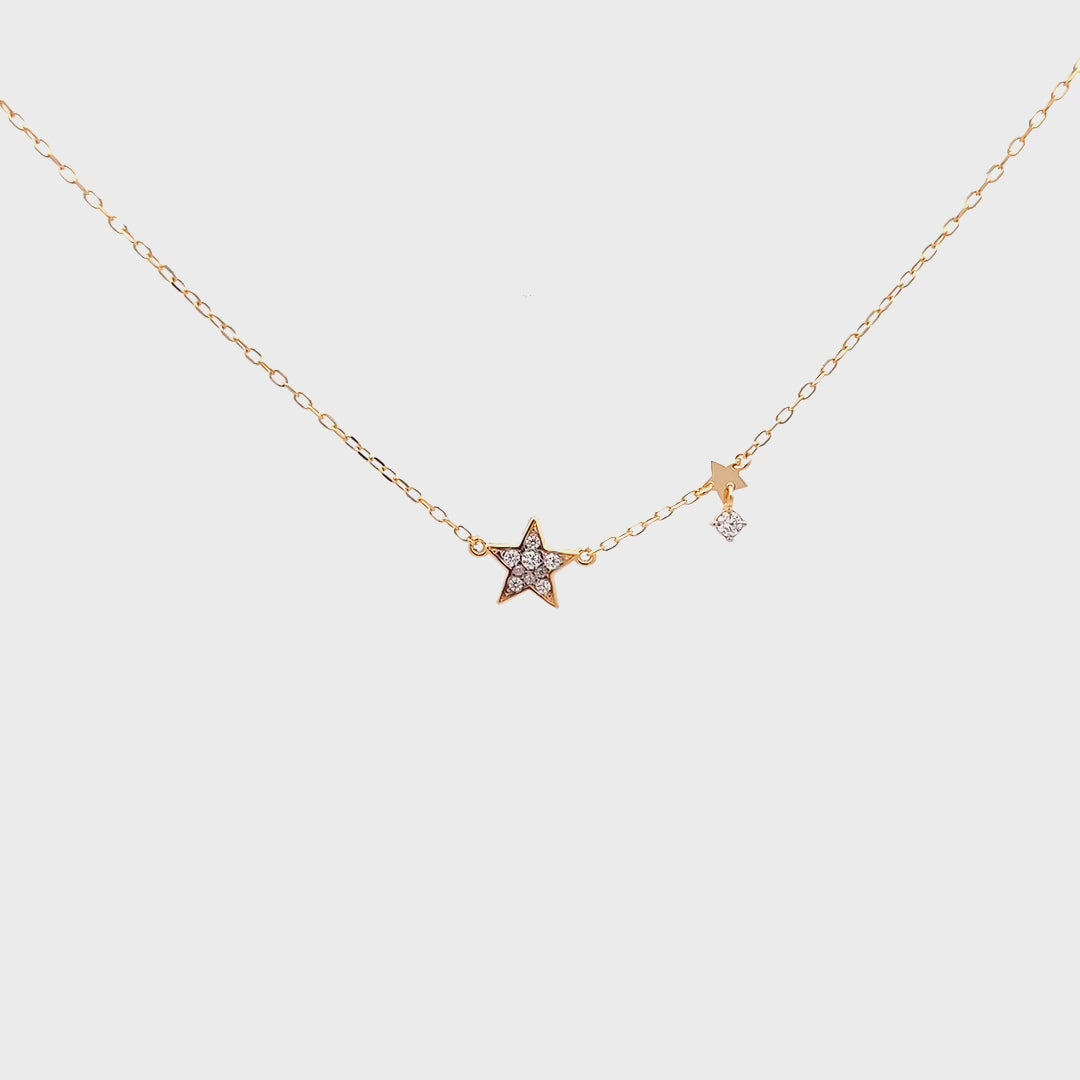 Chokers - Necklace with chain and pavè star - STARDUST TEN - thumbnail - video - 1 | Rue des Mille