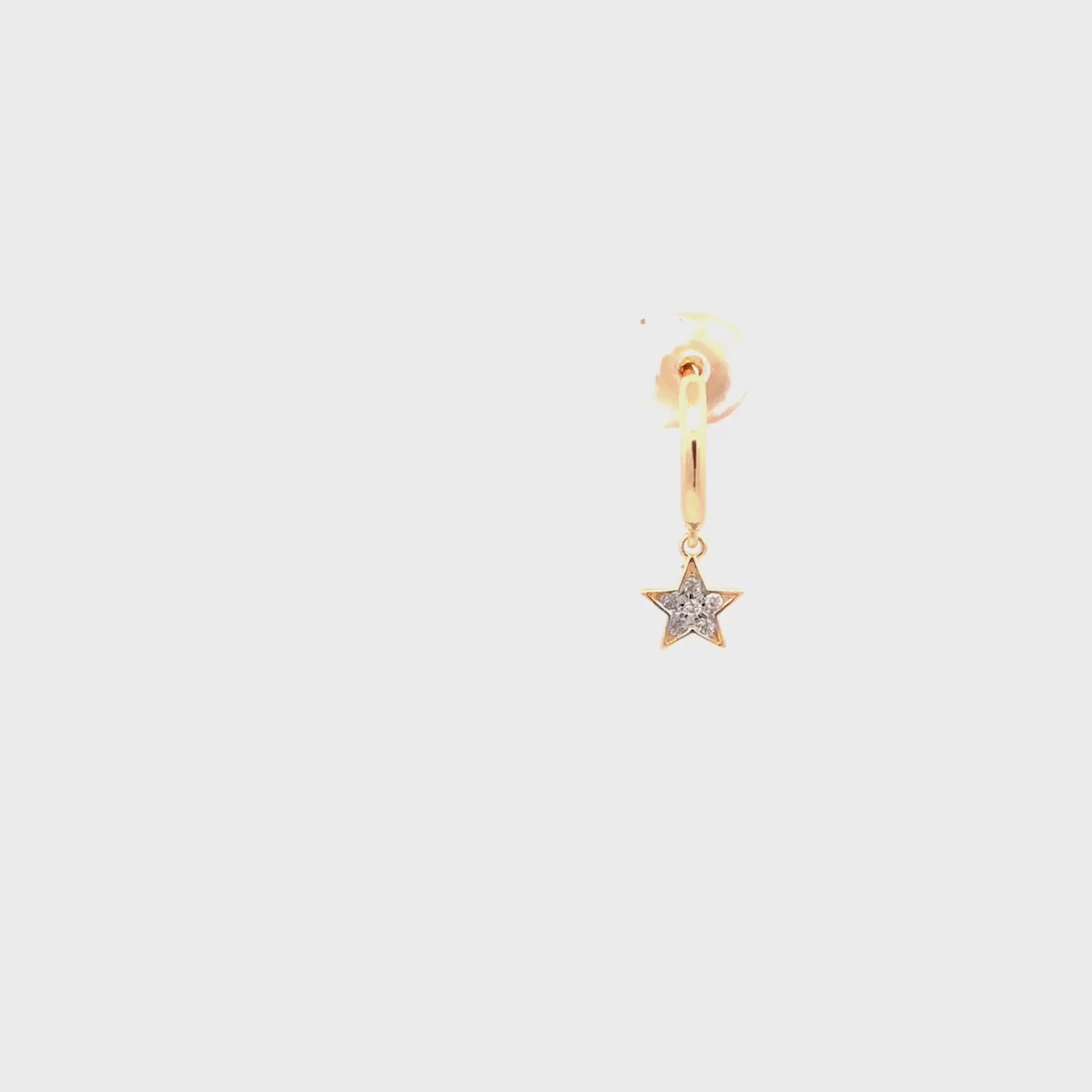 Earrings - Single earring mini hoop Star - thumbnail - video - 1 | Rue des Mille