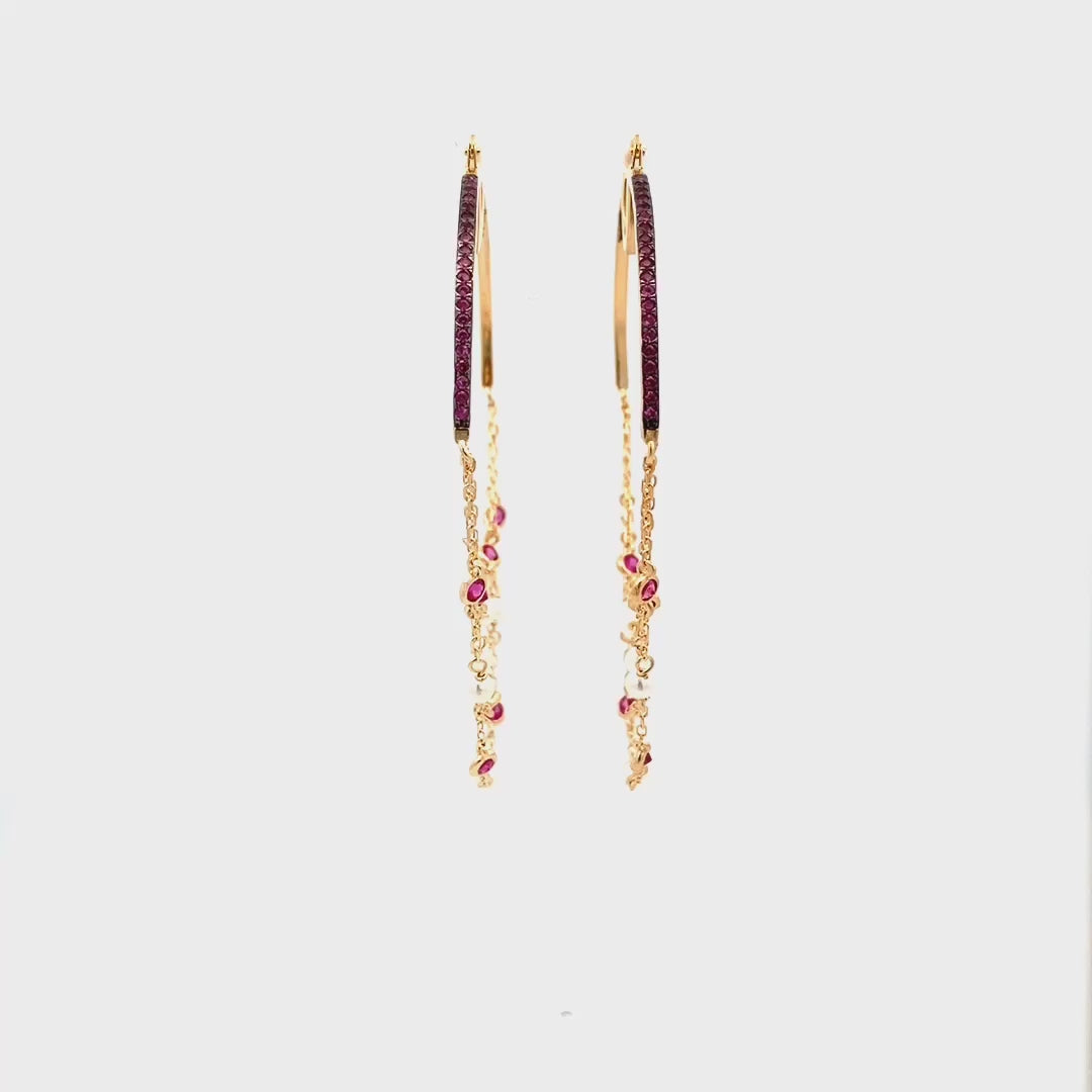 Earrings - THREE WIRE BIG HOOPS EARRINGS - GALACTICA - thumbnail - video - 1 | Rue des Mille