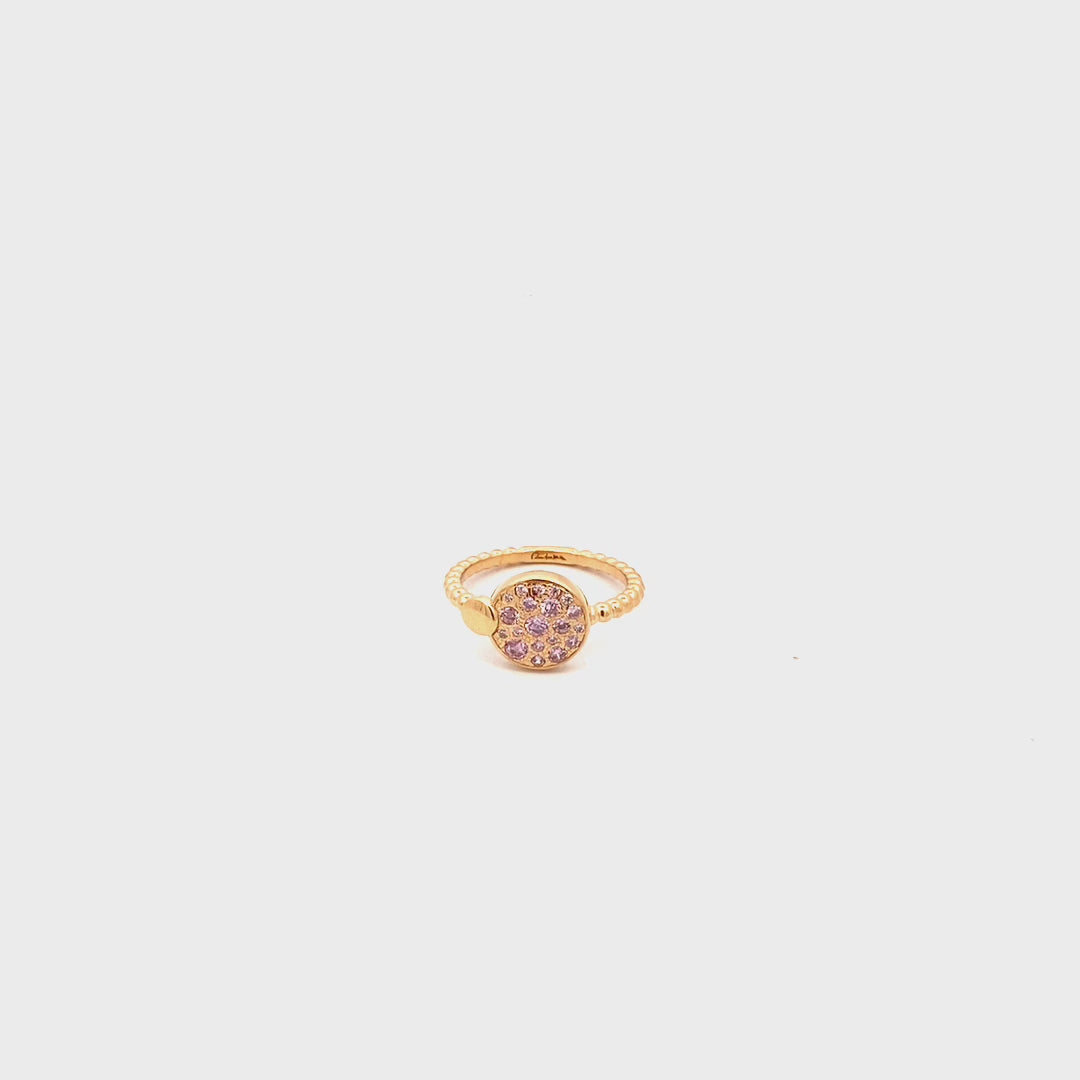 Rings - Ring with an oversized pink pavé - STARDUST TEN - thumbnail - video - 1 | Rue des Mille