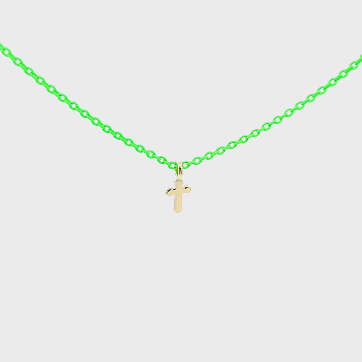 Chokers - Choker with cross and painted chain - ORO 18KT - thumbnail - video - 1 | Rue des Mille