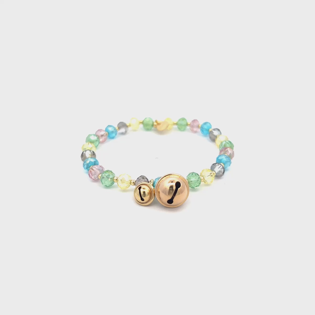 Bracelets - Elastic bracelet multicolor crystals and bells - Crystal Rainbow - thumbnail - video - 1 | Rue des Mille
