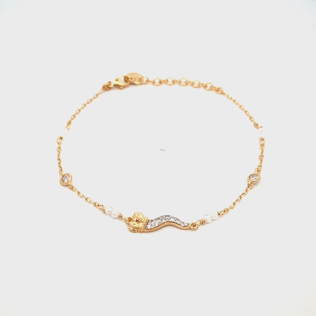 Bracelets - Bracelet with bezels and small pavé lucky horn subject - STRADUST TEN - thumbnail - video - 1 | Rue des Mille